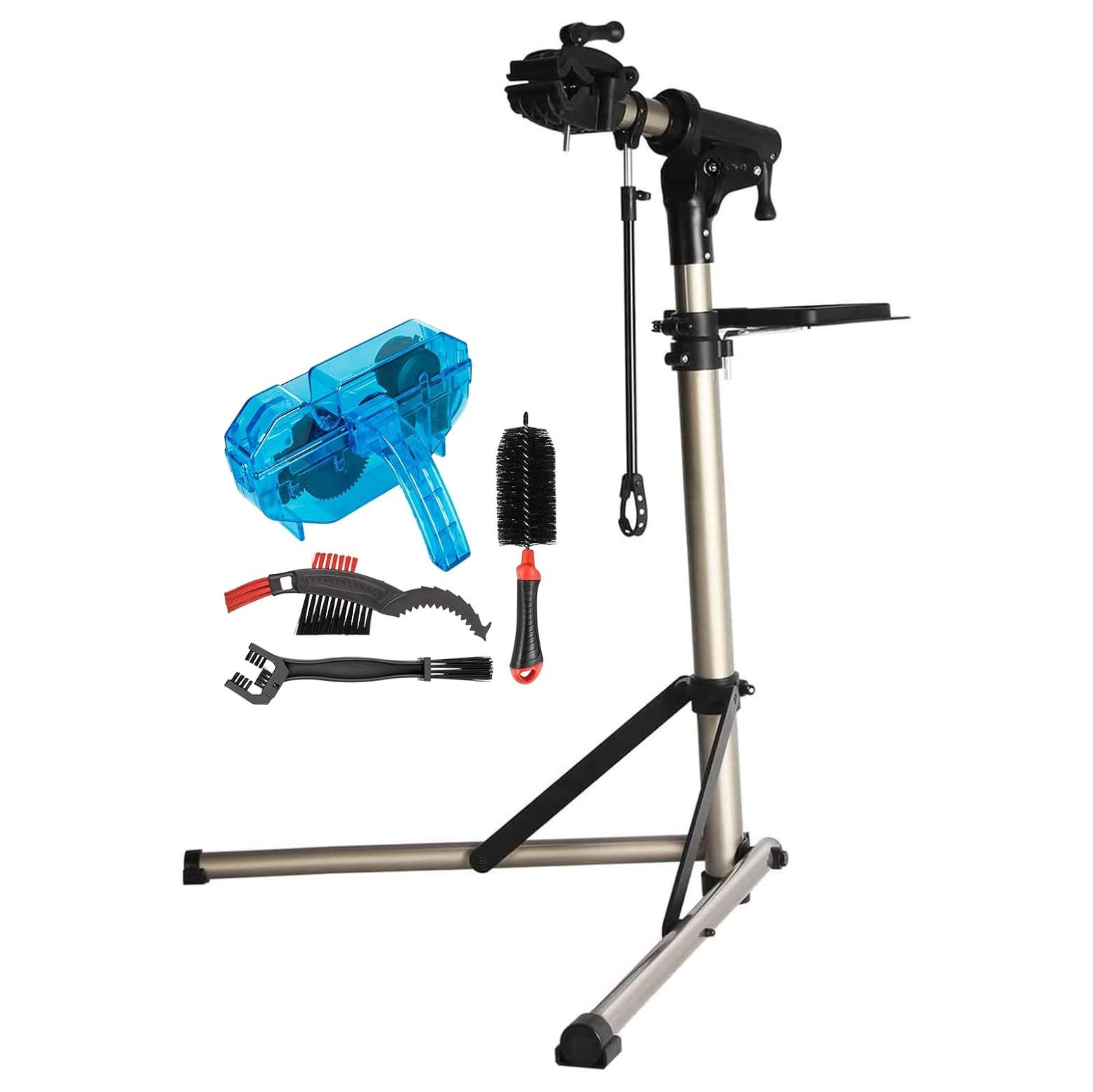 Adjustable Bicycle Repair Stand with 360-Degree Clamp | Compact Folding Design for Easy Maintenance