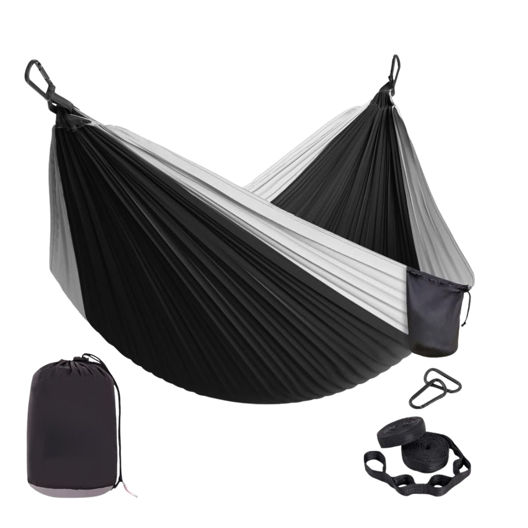 Adventure Gear | Camping Hammock with Adjustable Straps & Steel Carabiners | Lightweight Nylon Design for Ultimate Travel Comfort