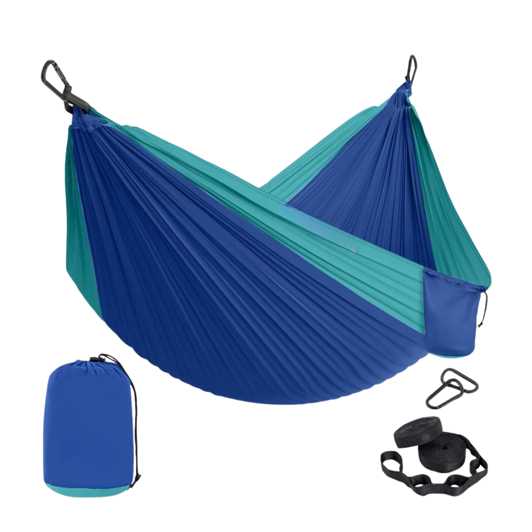 Adventure Gear | Camping Hammock with Adjustable Straps & Steel Carabiners | Lightweight Nylon Design for Ultimate Travel Comfort