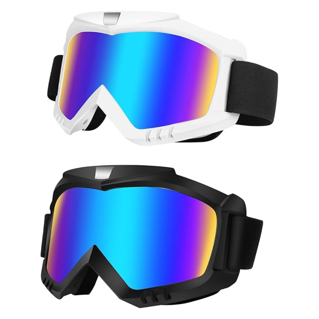 Adventure Gear | Dirt Bike Goggles 2 Pack with Polycarbonate Lenses | Flexible Design for Optimal Protection and Clarity