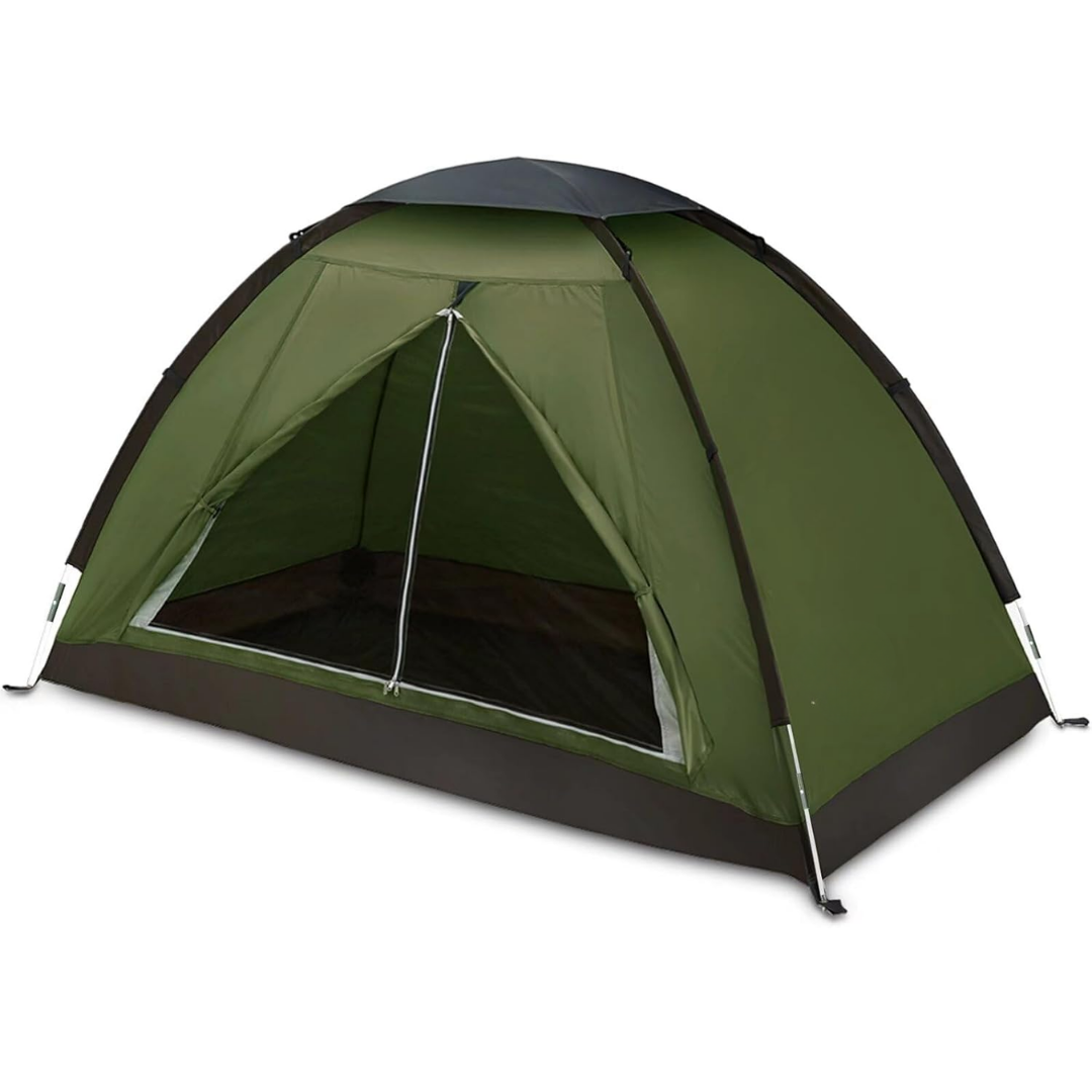 Adventure Ready | Camping Tent for 1-2 Persons with Rainfly & Ventilated Mesh | Lightweight and Compact for Easy Transport