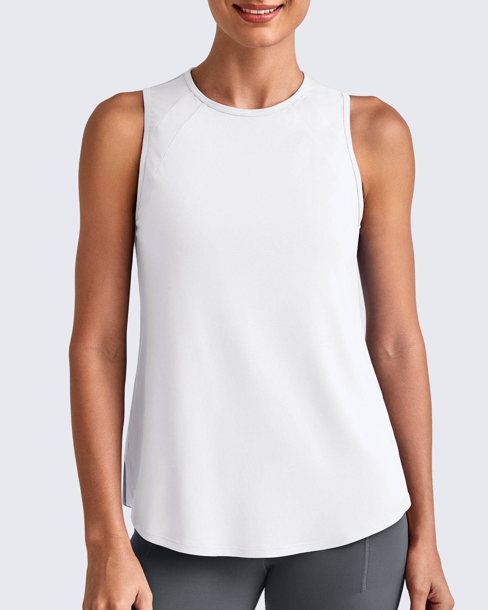 Athletic Sleeveless Long Tank Top with Quick-Dry Fabric | Flowy Design for Comfort and Mobility