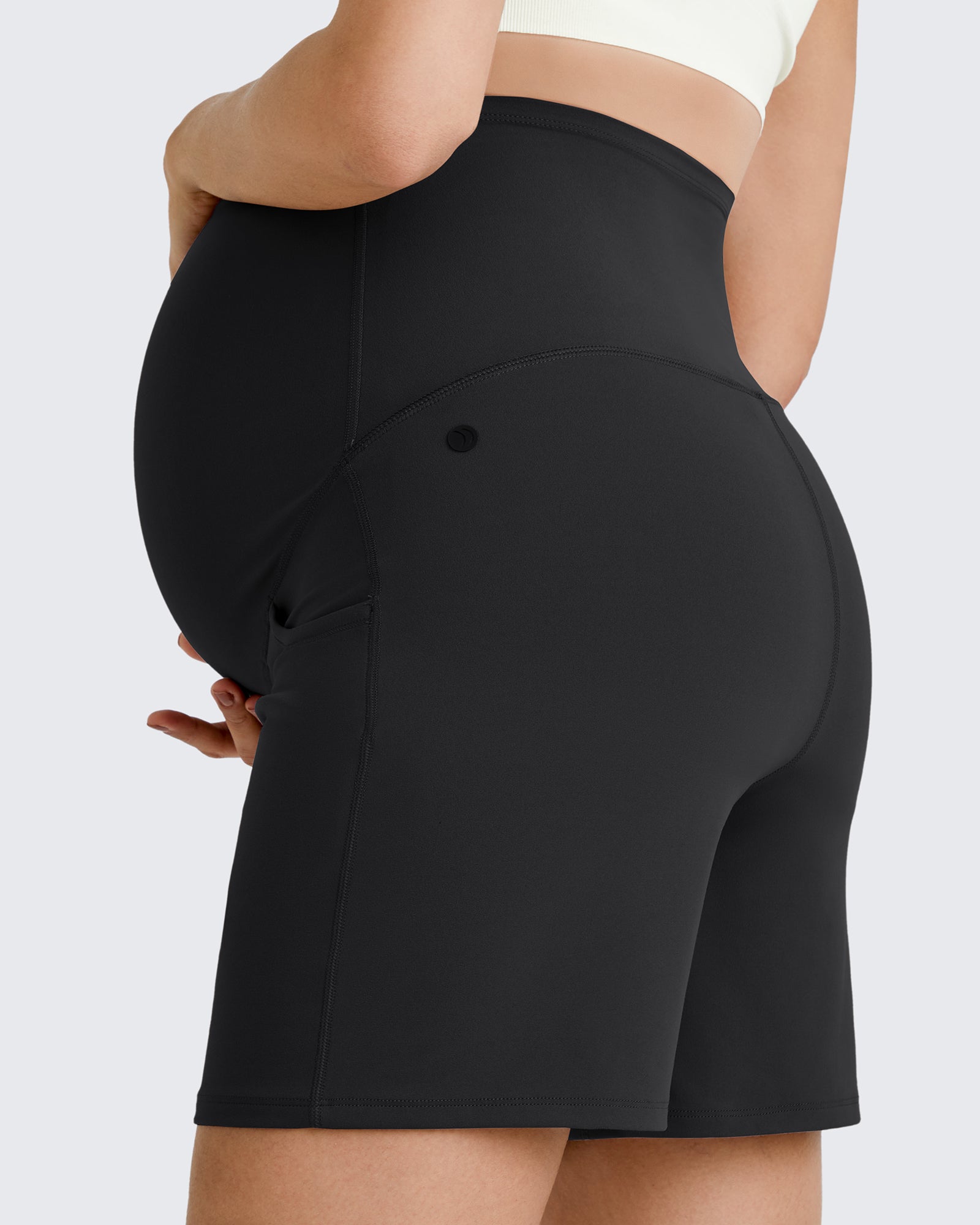BareFeel | Maternity Workout Shorts with Full Belly Coverage | Soft Stretch Fabric for Comfort