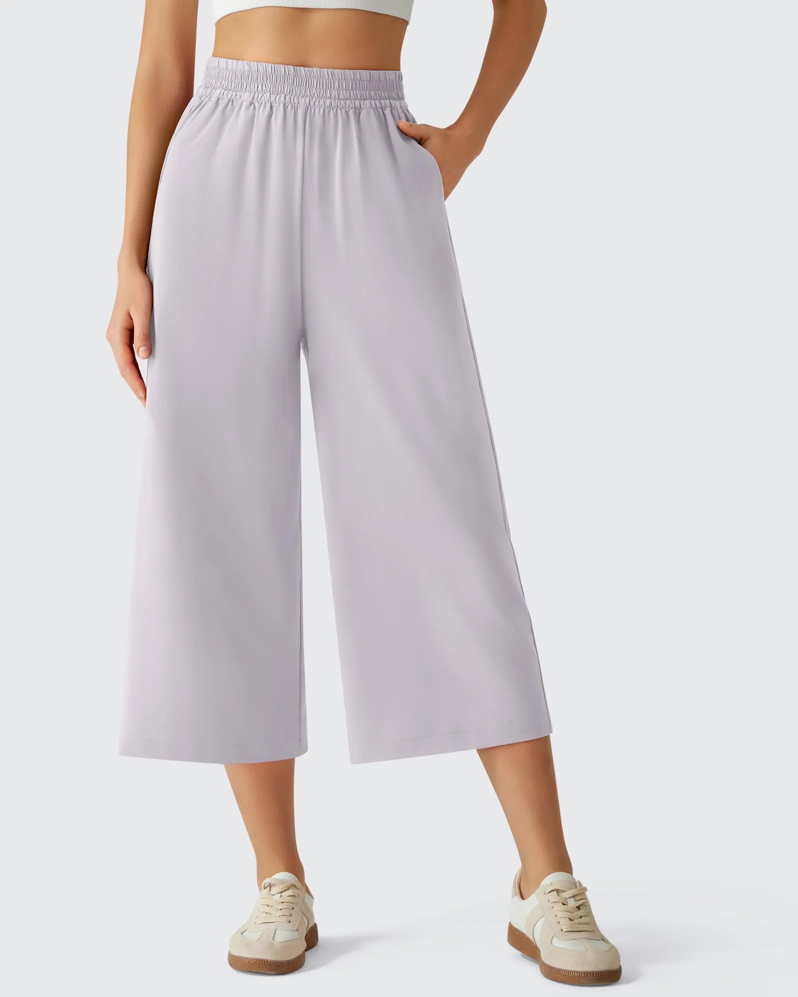 Chillwhisp | Capri Pants for Women with Elastic Waist & Flowy Design | Trendy Wide Leg Style for Ultimate Comfort