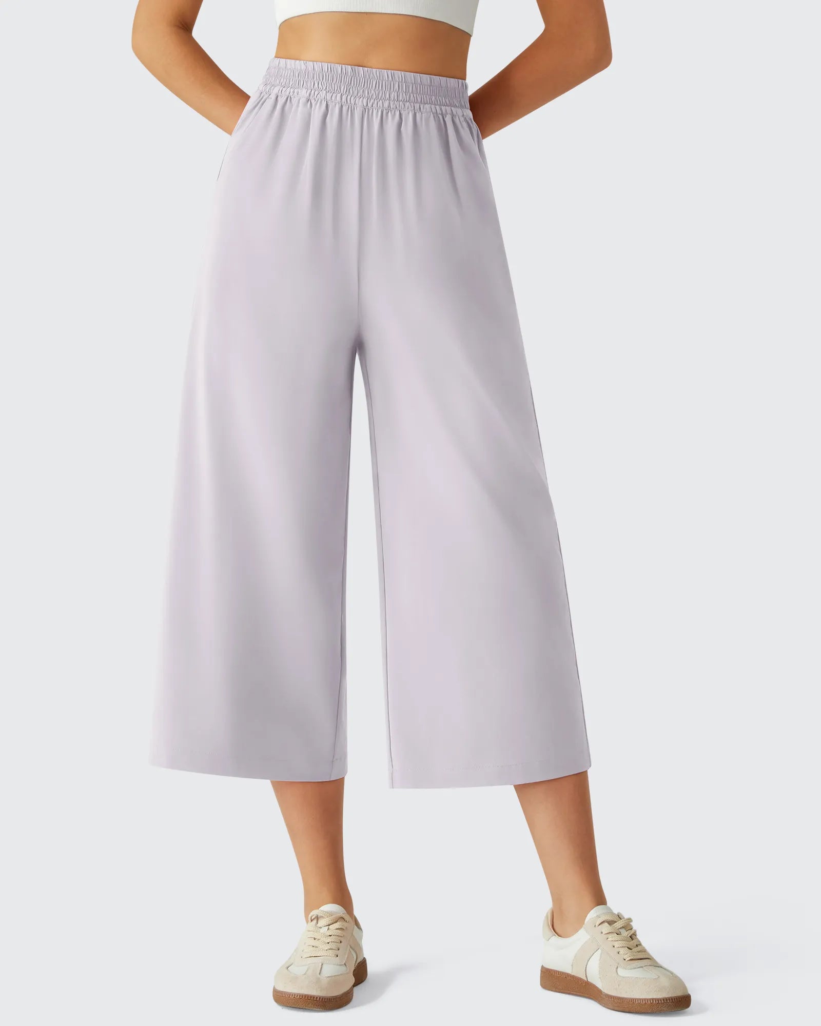 Chillwhisp | Capri Pants for Women with Elastic Waist & Flowy Design | Trendy Wide Leg Style for Ultimate Comfort