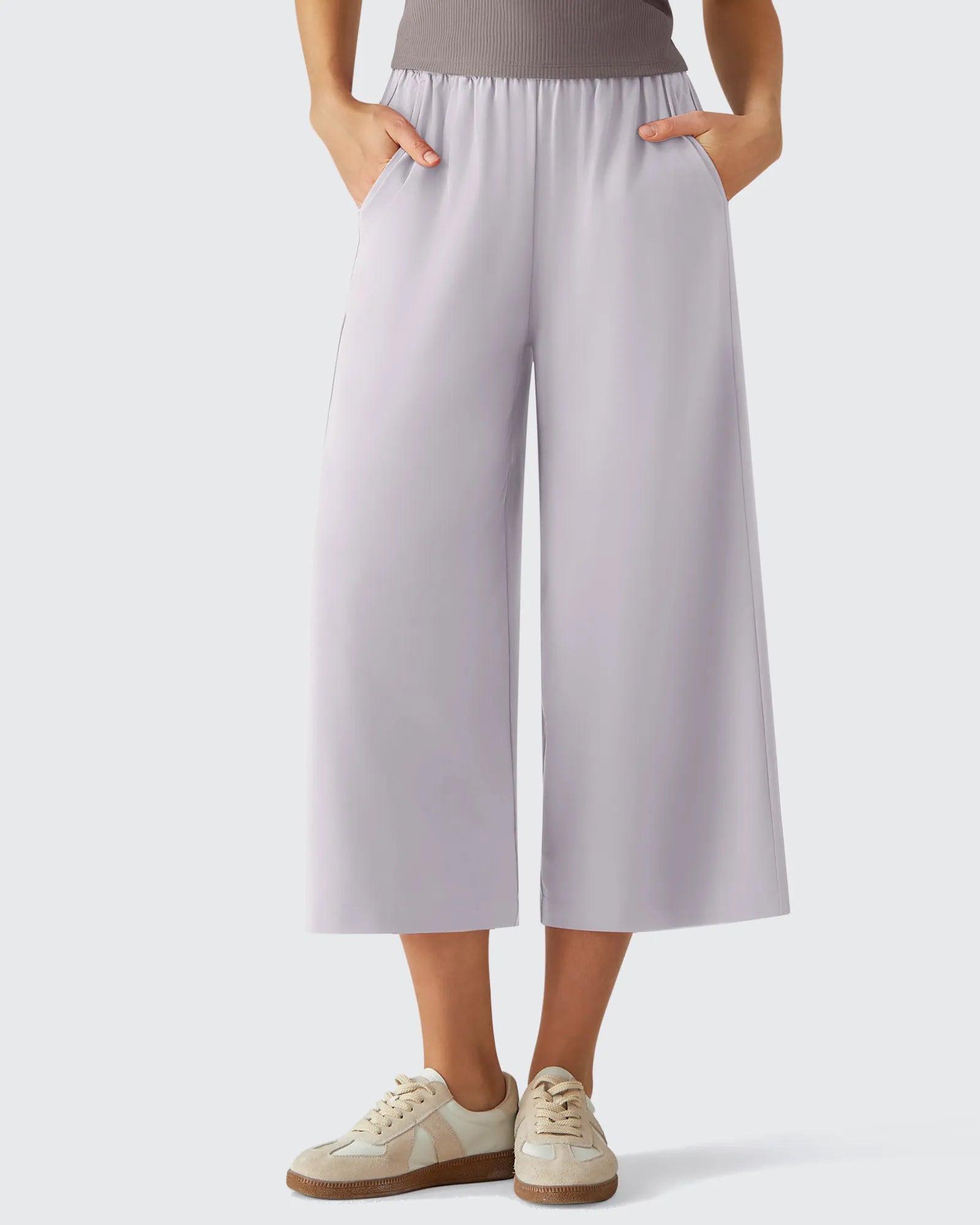 Chillwhisp | Capri Pants for Women with Elastic Waist & Flowy Design | Trendy Wide Leg Style for Ultimate Comfort