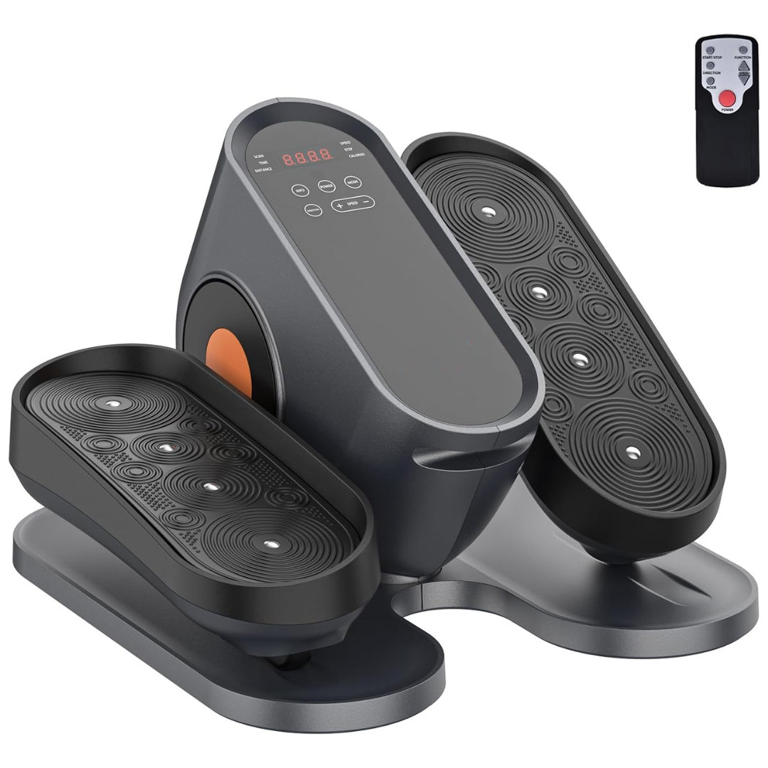 Compact Under Desk Elliptical Machine with Remote Control & LCD Display | Adjustable Speed for Seamless Workouts