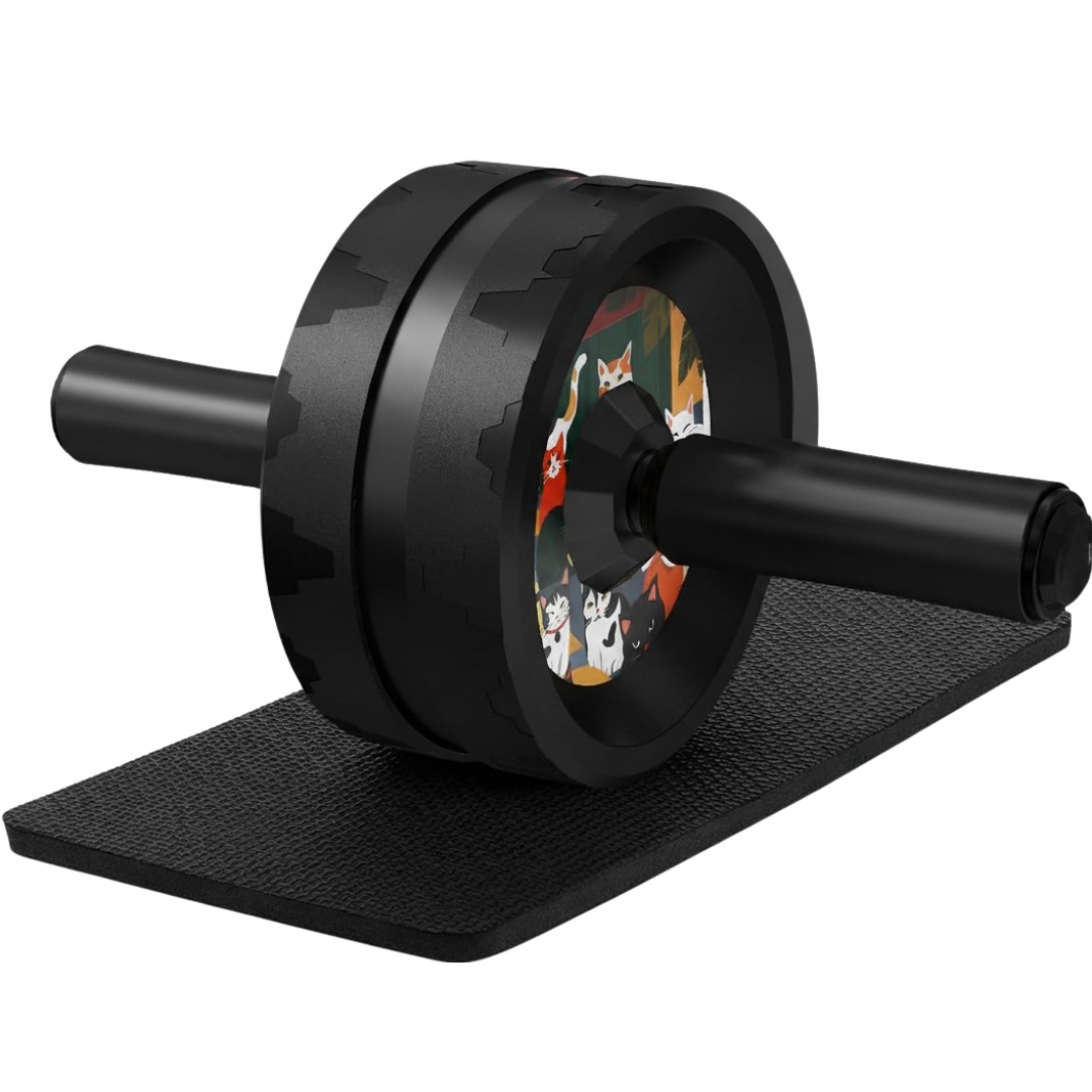 Core Strength | Dual Wheel Ab Roller Wheel with Steel Core & Knee Mat | Compact Design for Effective Workouts