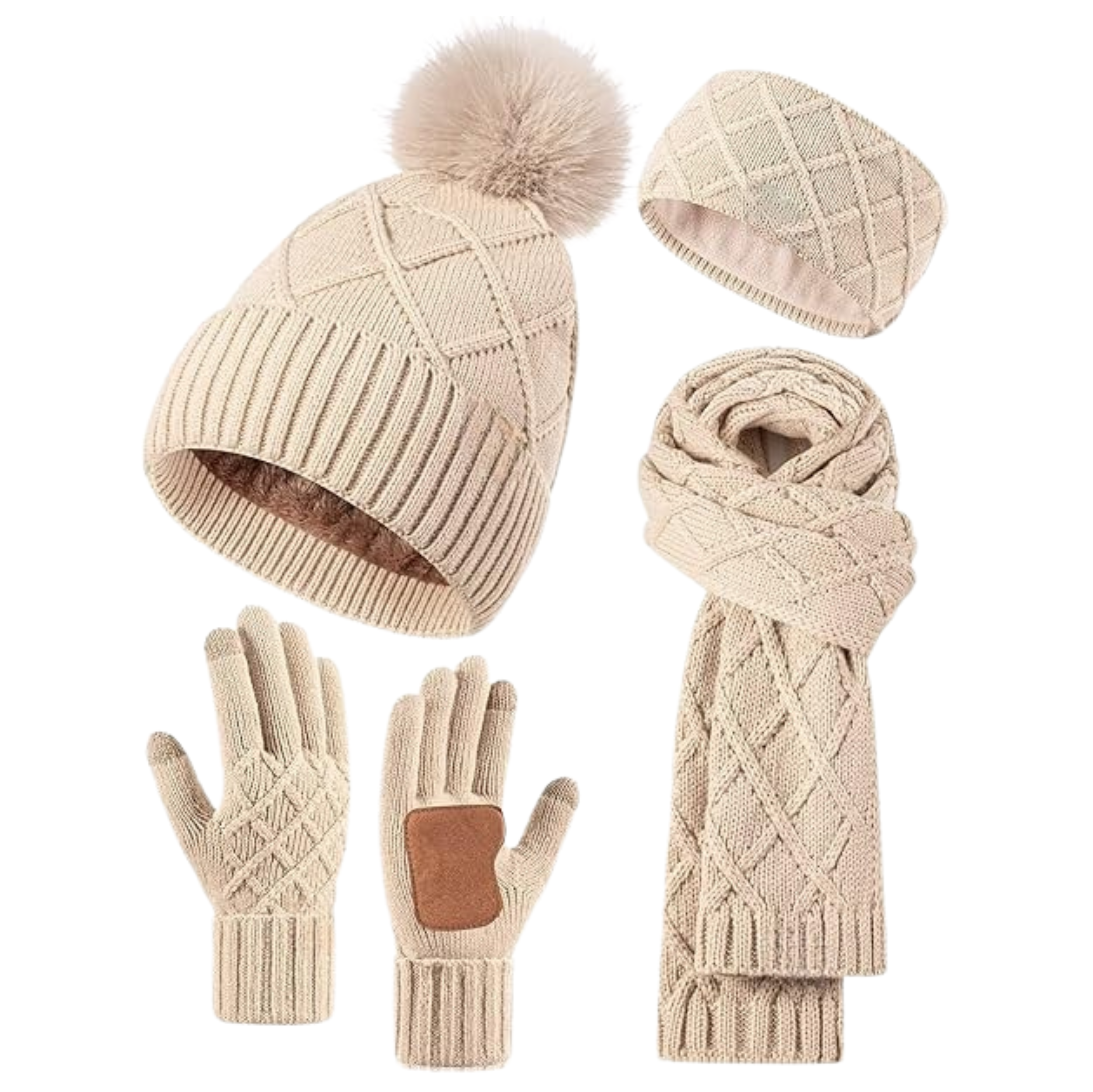 Cozy Collection | Winter Accessories Set with Fleece Lining | Stylish Winter Hats, Scarves, Gloves & Headband for Ultimate Warmth