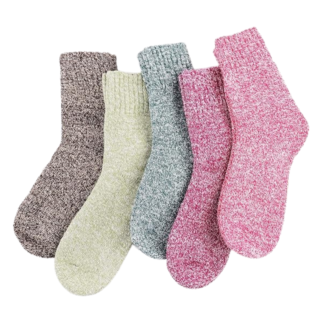 Cozy Essentials | Women's Wool Socks with Reinforced Heel | Comfortable Mid Calf Design for Winter Warmth