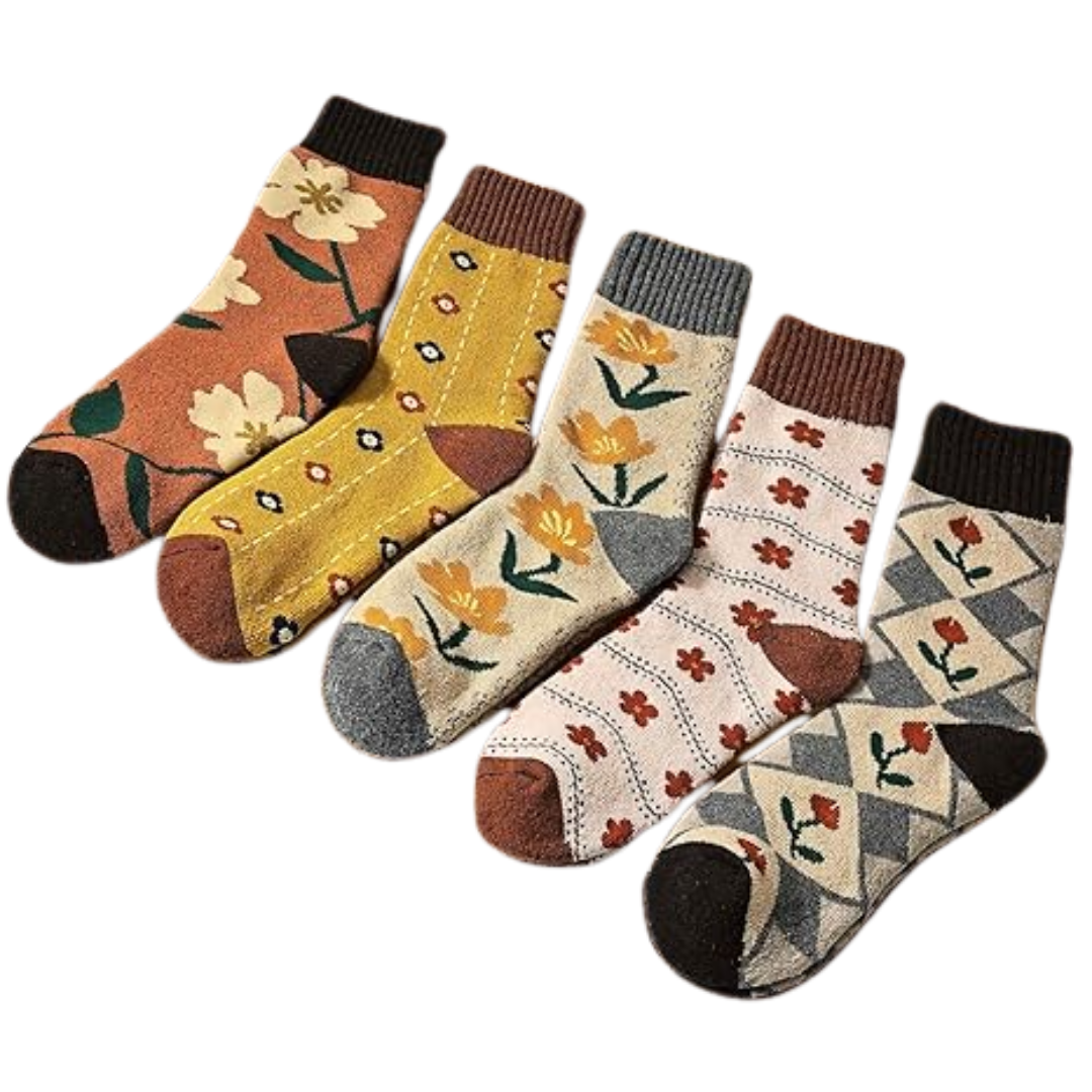 Cozy Essentials | Women's Wool Socks with Reinforced Heel | Comfortable Mid Calf Design for Winter Warmth