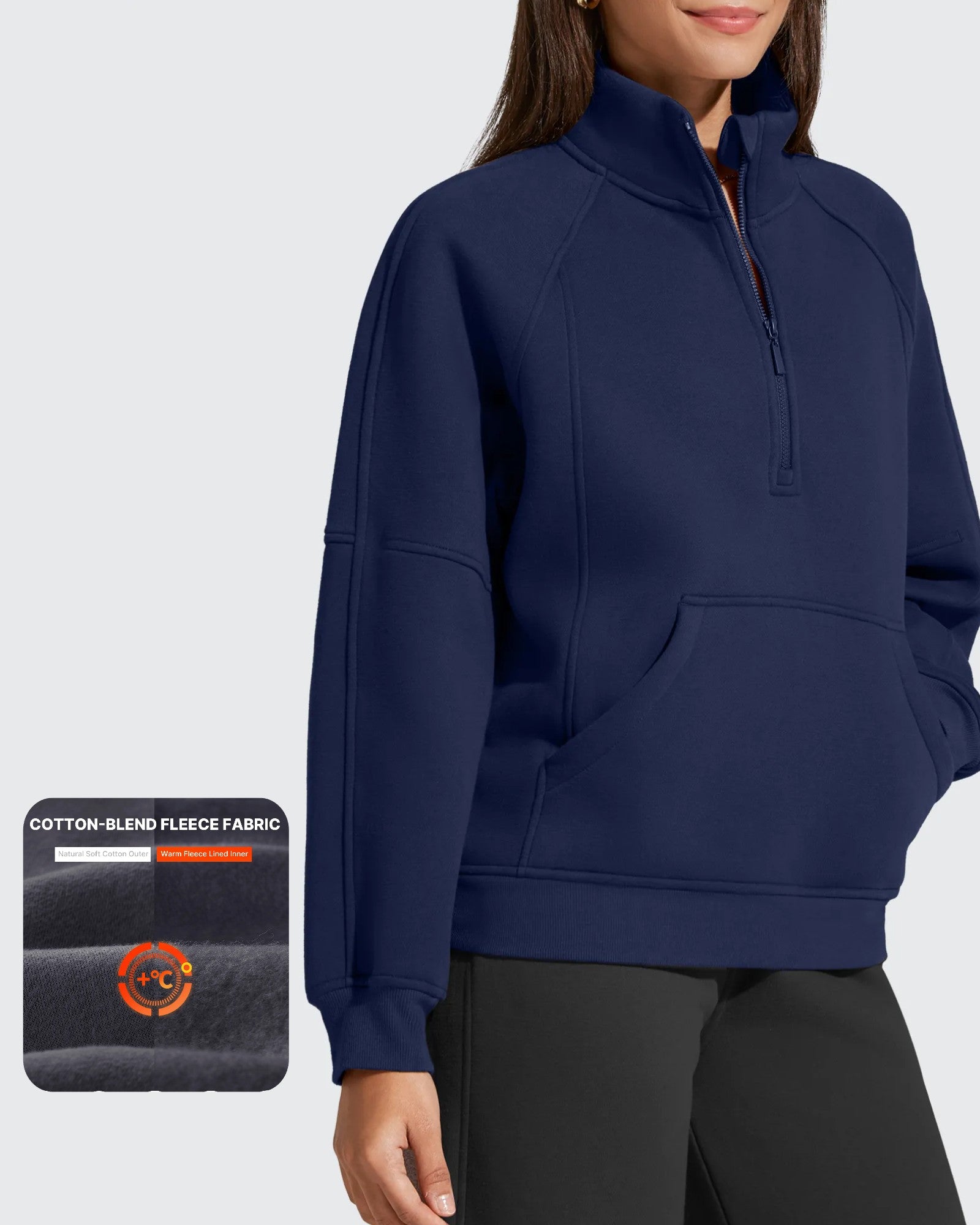 Cozy Fleece Pullover | Half Zip Sweatshirt with Mock Neck Design | Breathable Fabric for Everyday Comfort