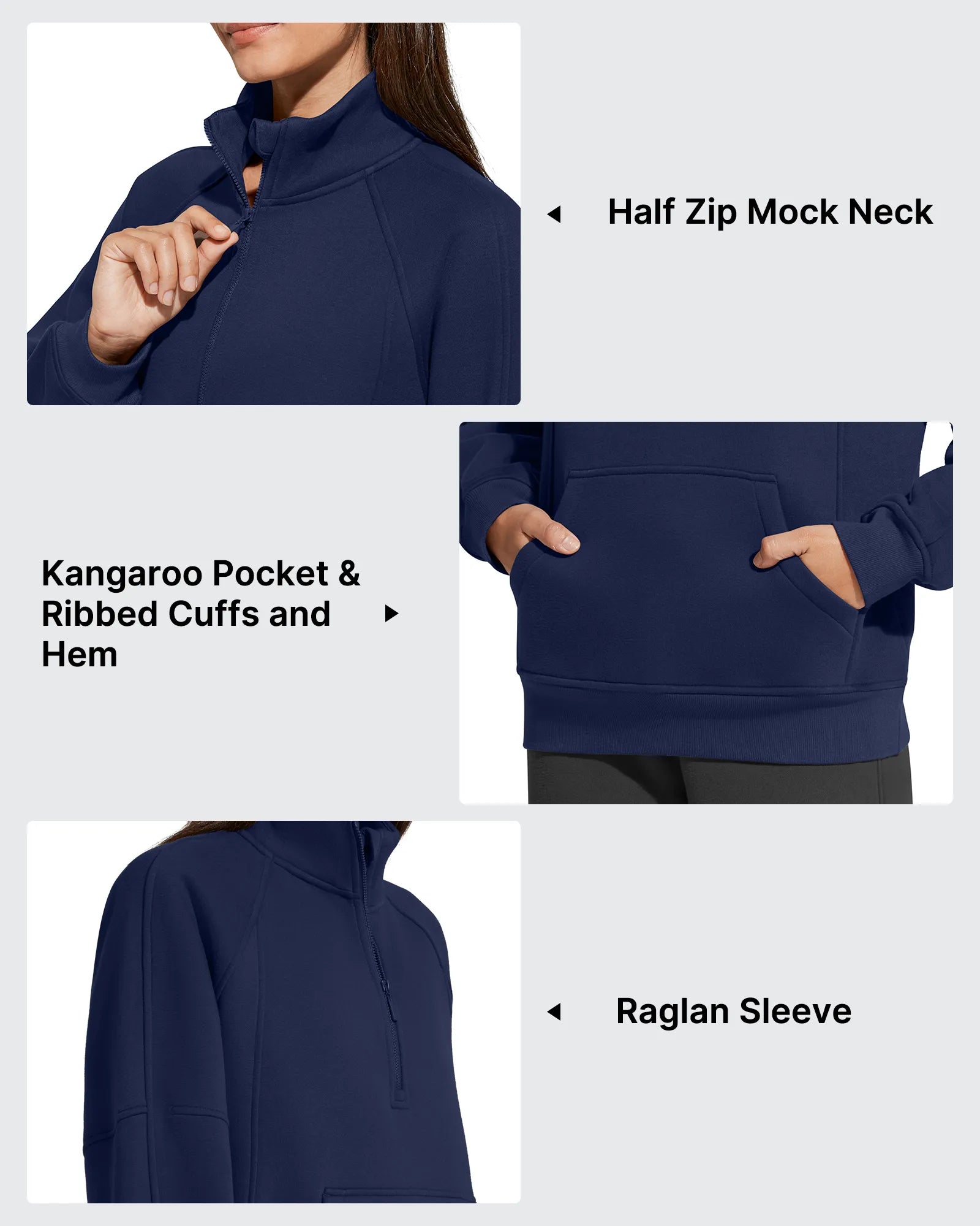 Cozy Fleece Pullover | Half Zip Sweatshirt with Mock Neck Design | Breathable Fabric for Everyday Comfort
