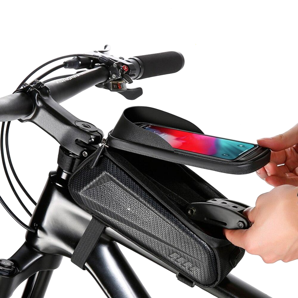 Cycling Essentials | Bike Phone Holder with Touch-Sensitive Cover | Durable EVA Design for Easy Access and Secure Storage