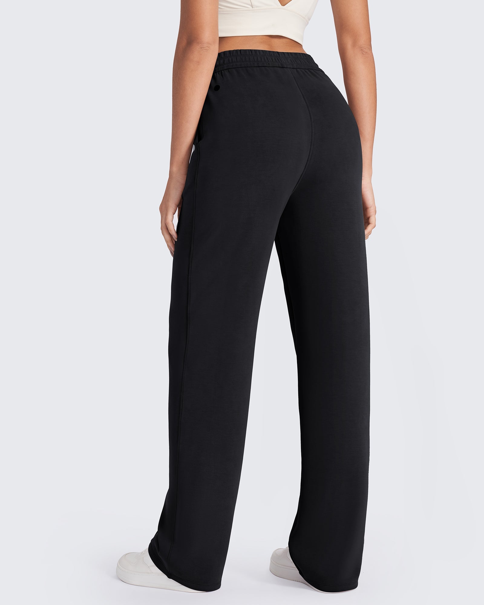 Effortless Style | High-Rise Dress Pants for Women with Elastic Waistband | Relaxed Fit for All-Day Comfort