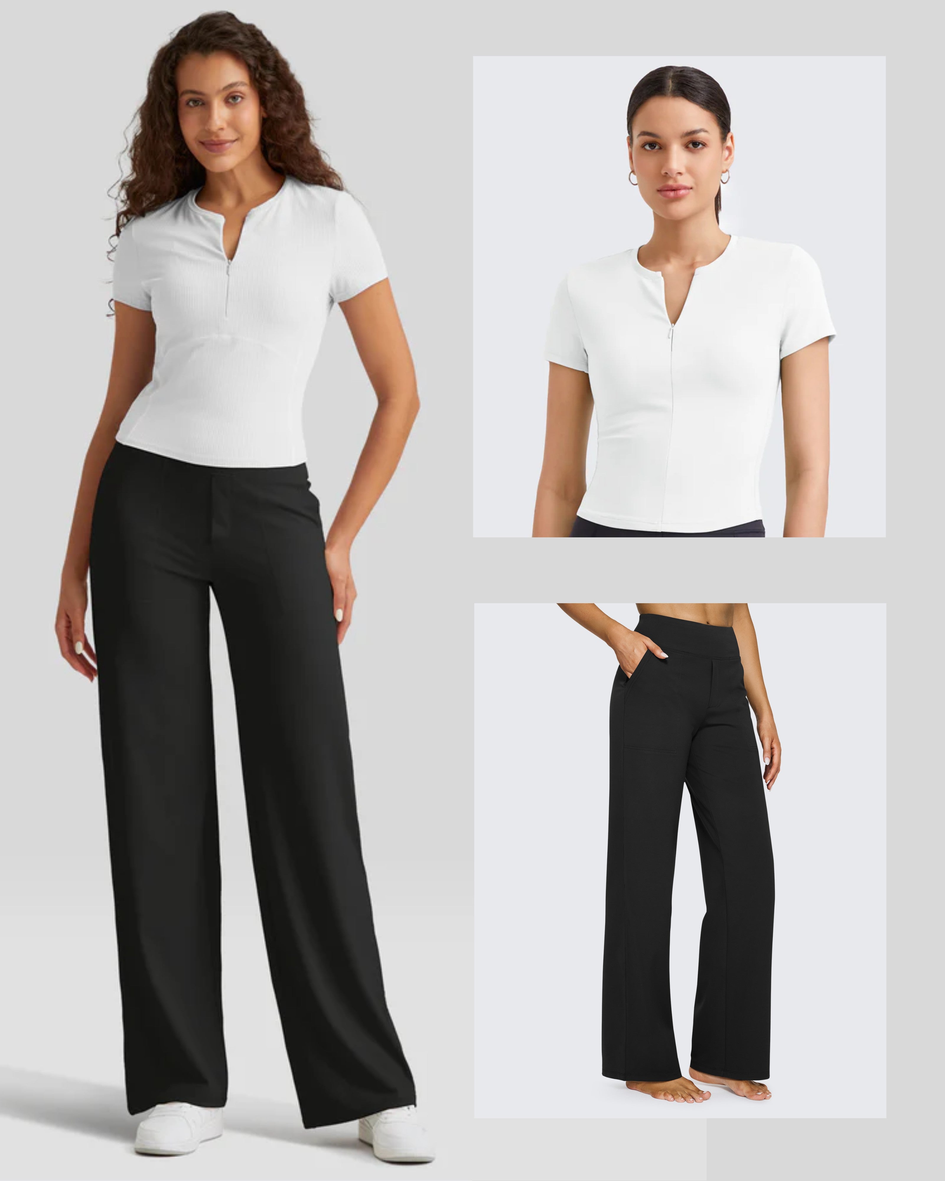 Effortless Style | Women's Casual Pant Sets with Slim Fit Top | Comfortable Matching Outfit for Office and After-Work Activities