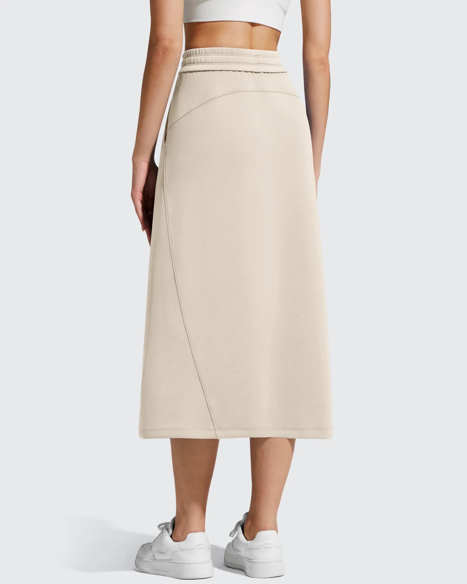 Elegant A-Line Maxi Skirt with Drawstring Waist | Comfortable Long Skirts for Women