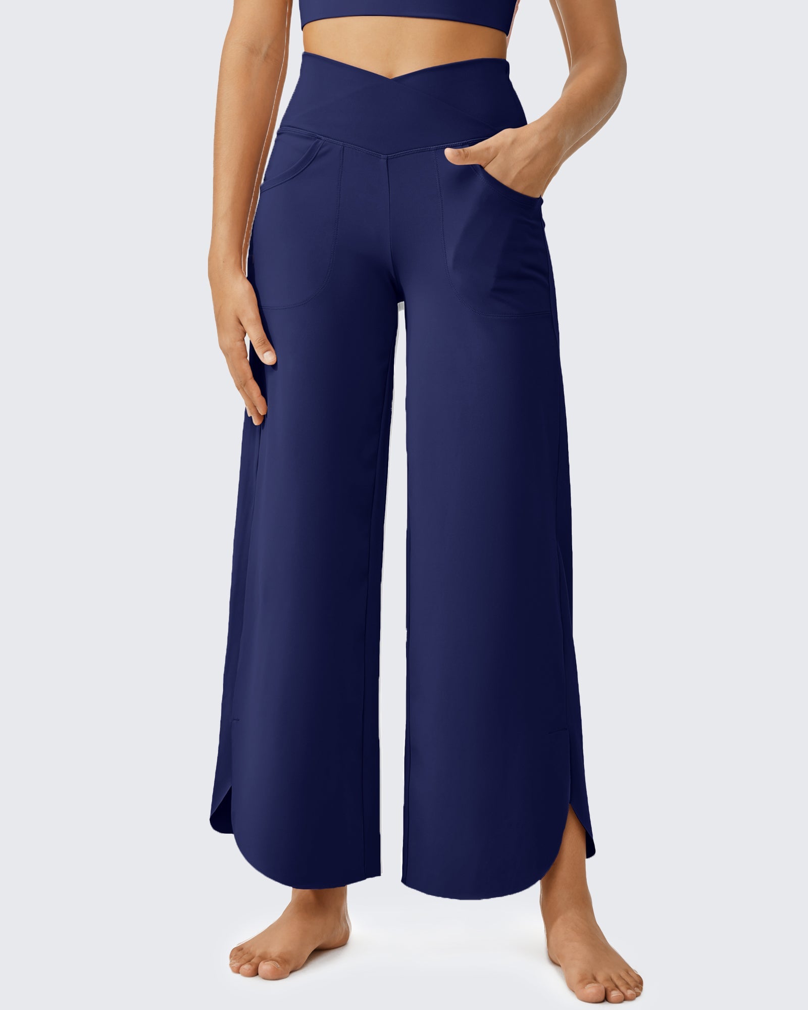 EverGoing | Wide Leg Capri Pants with Crossover High-Rise | Flattering Fit for Comfort and Style