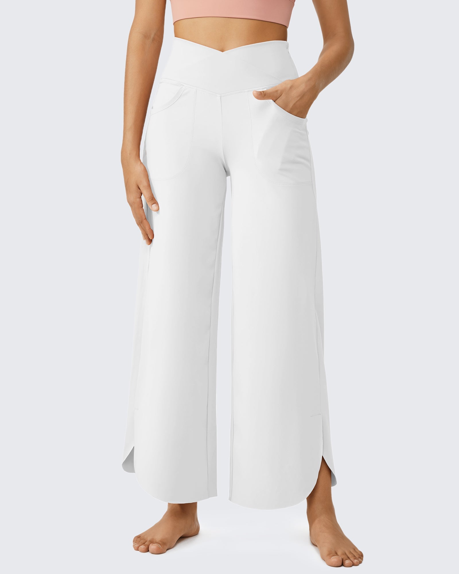 EverGoing | Wide Leg Capri Pants with Crossover High-Rise | Flattering Fit for Comfort and Style