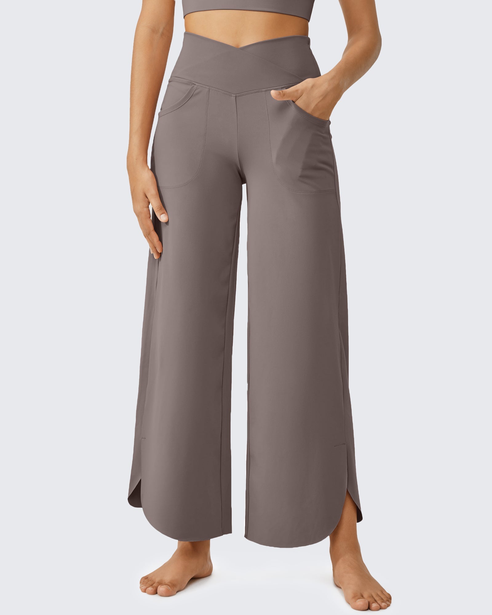 EverGoing | Wide Leg Capri Pants with Crossover High-Rise | Flattering Fit for Comfort and Style