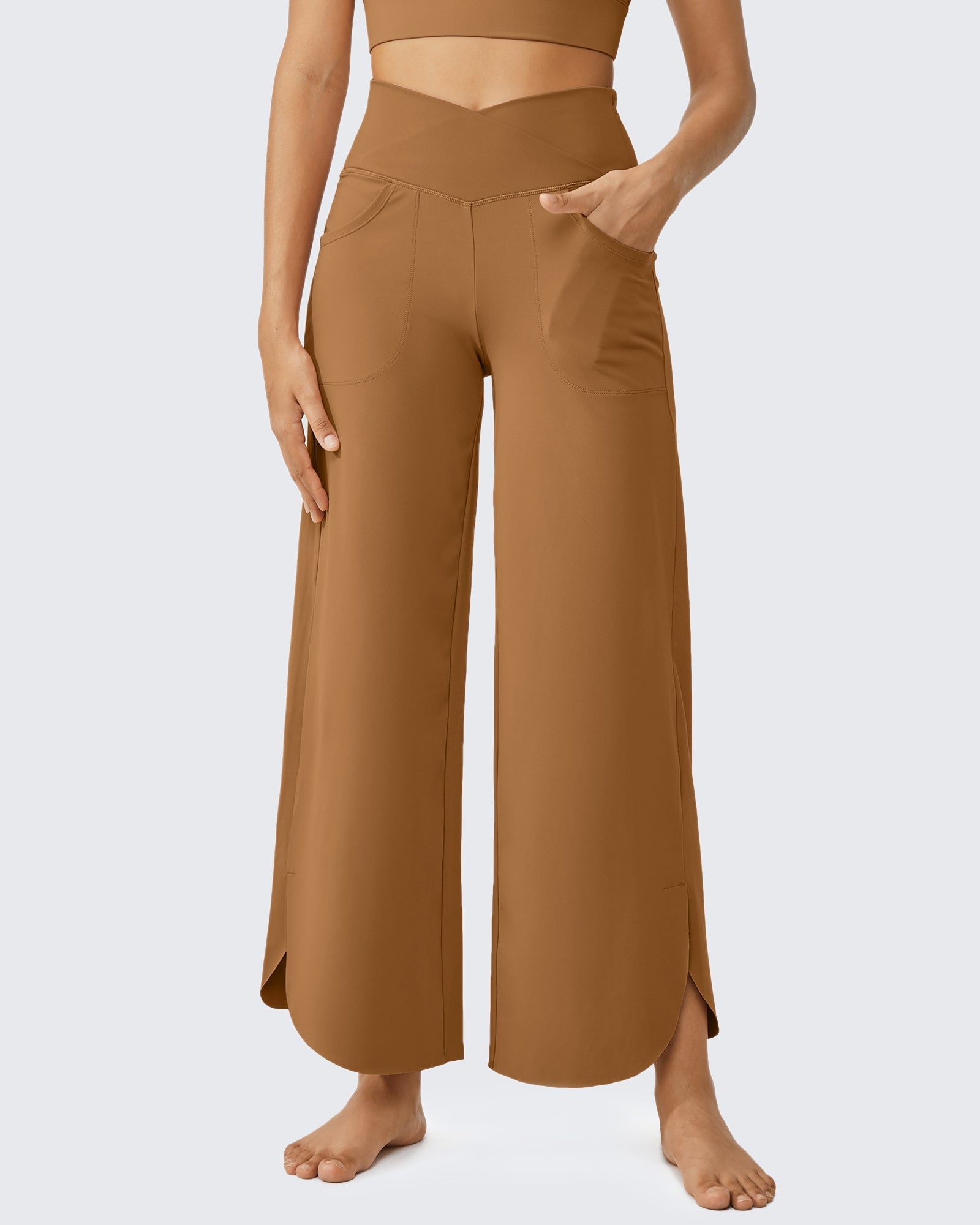 EverGoing | Wide Leg Capri Pants with Crossover High-Rise | Flattering Fit for Comfort and Style