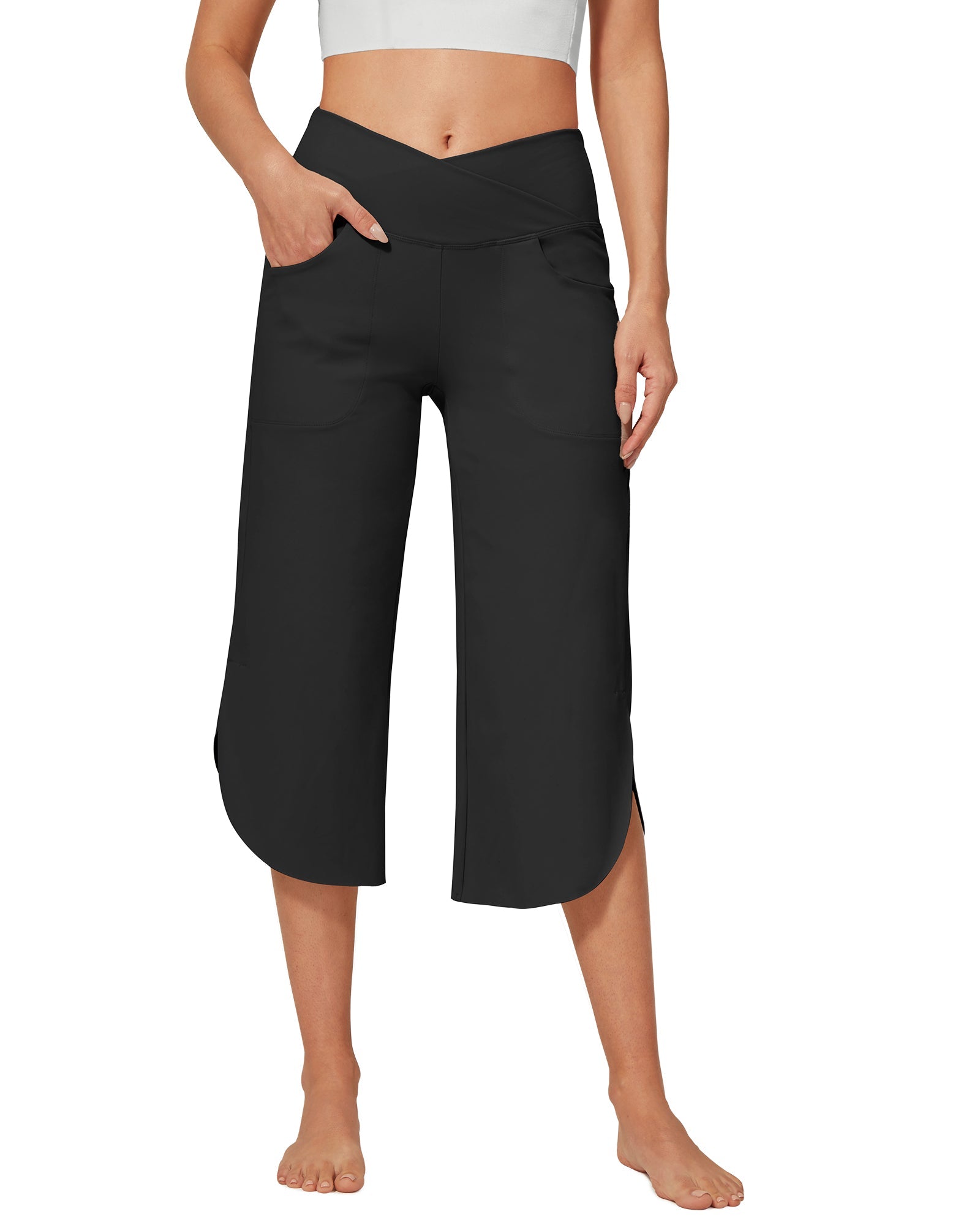 EverGoing | Women's Capri Pants with Wide Leg Design & Deep Pockets | Stylish Comfort for Everyday Wear