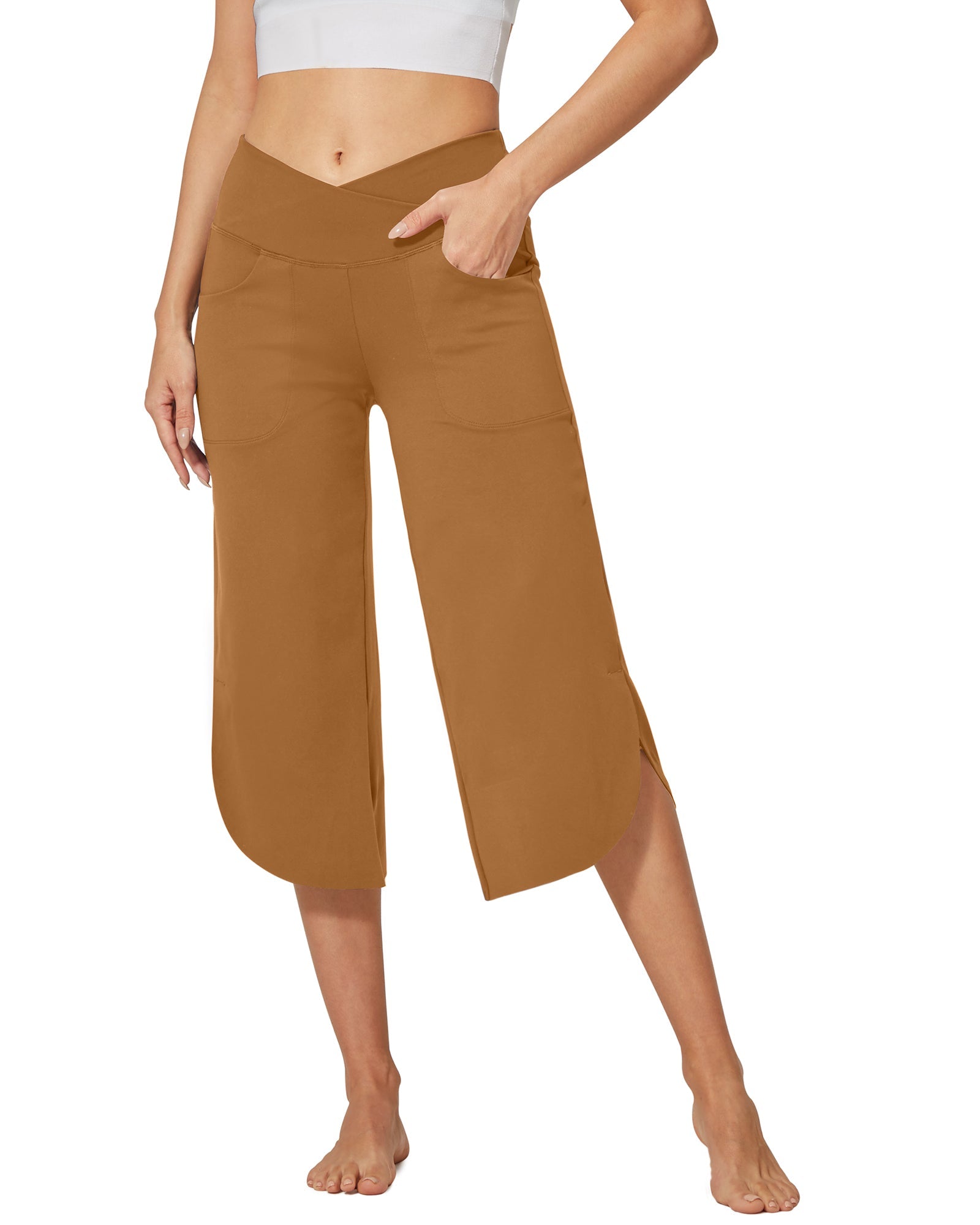 EverGoing | Women's Capri Pants with Wide Leg Design & Deep Pockets | Stylish Comfort for Everyday Wear