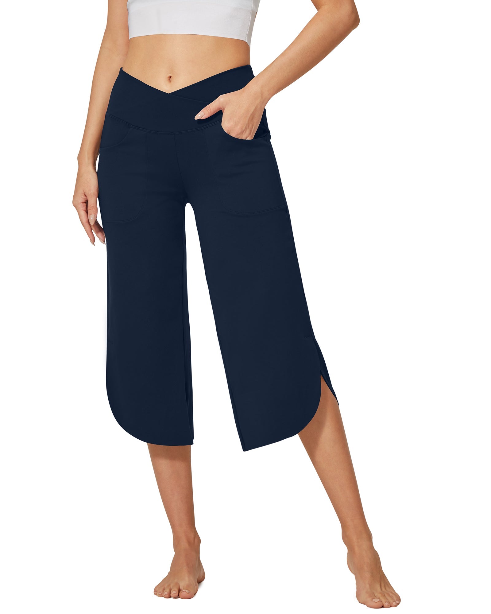 EverGoing | Women's Capri Pants with Wide Leg Design & Deep Pockets | Stylish Comfort for Everyday Wear