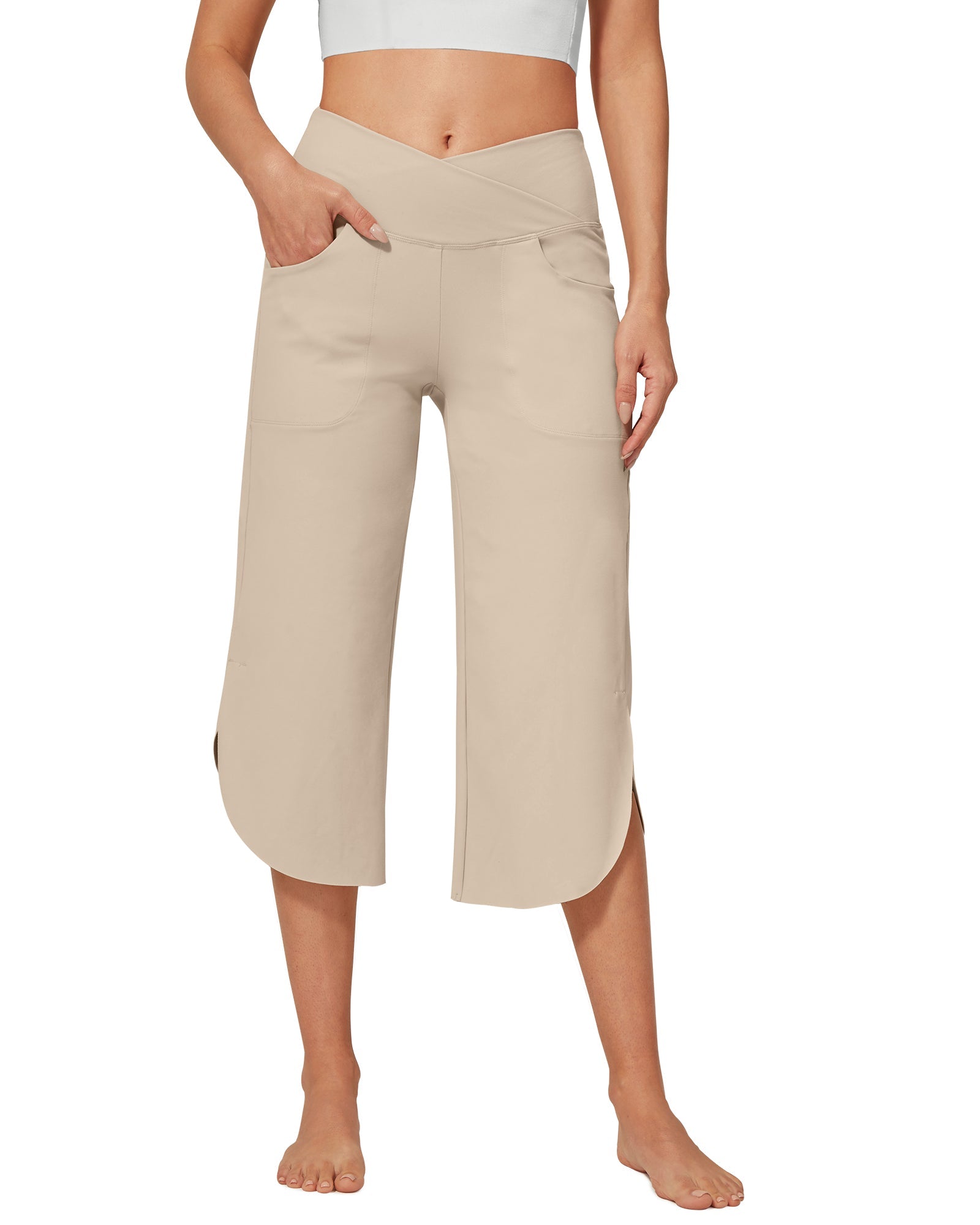 EverGoing | Women's Capri Pants with Wide Leg Design & Deep Pockets | Stylish Comfort for Everyday Wear