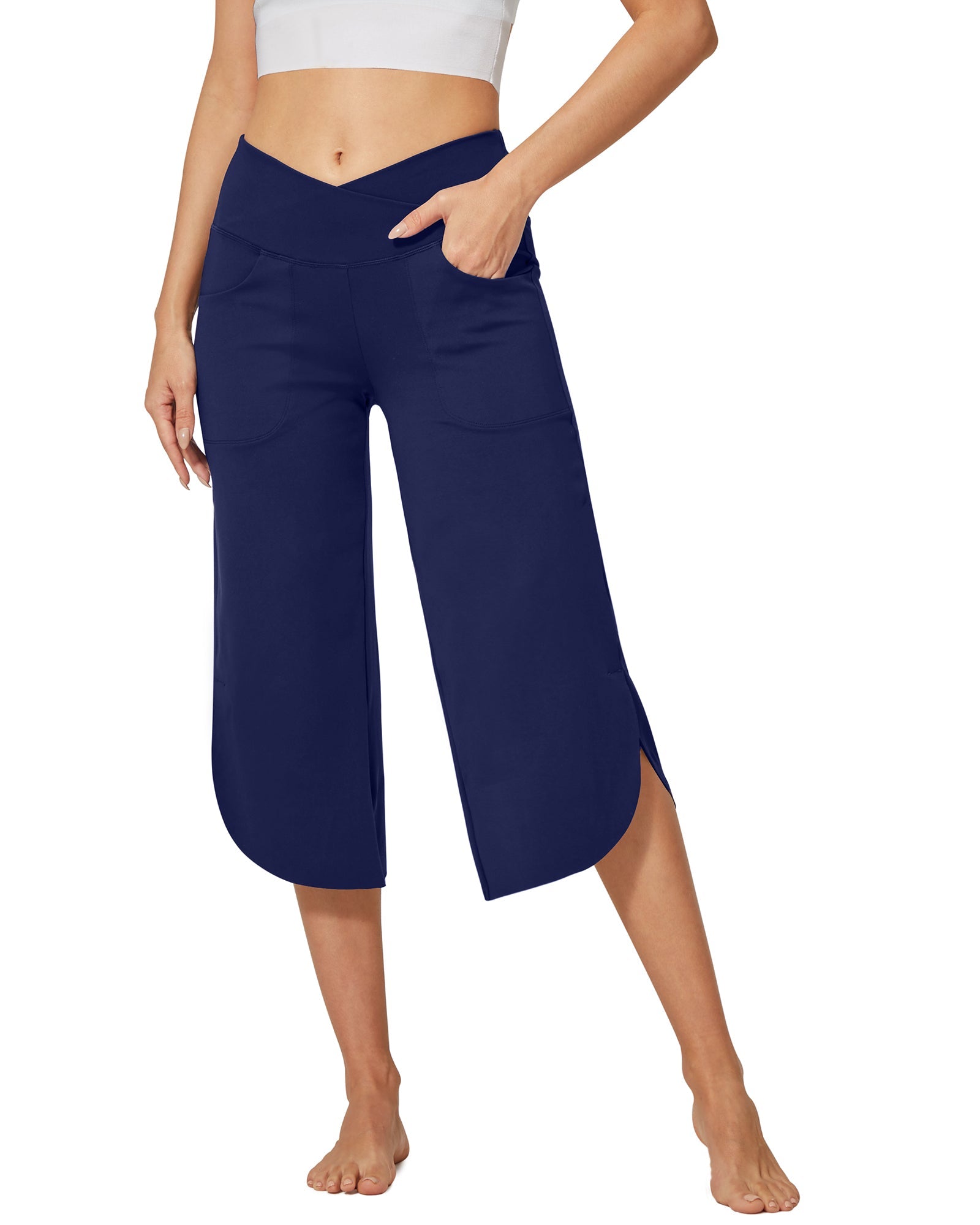 EverGoing | Women's Capri Pants with Wide Leg Design & Deep Pockets | Stylish Comfort for Everyday Wear
