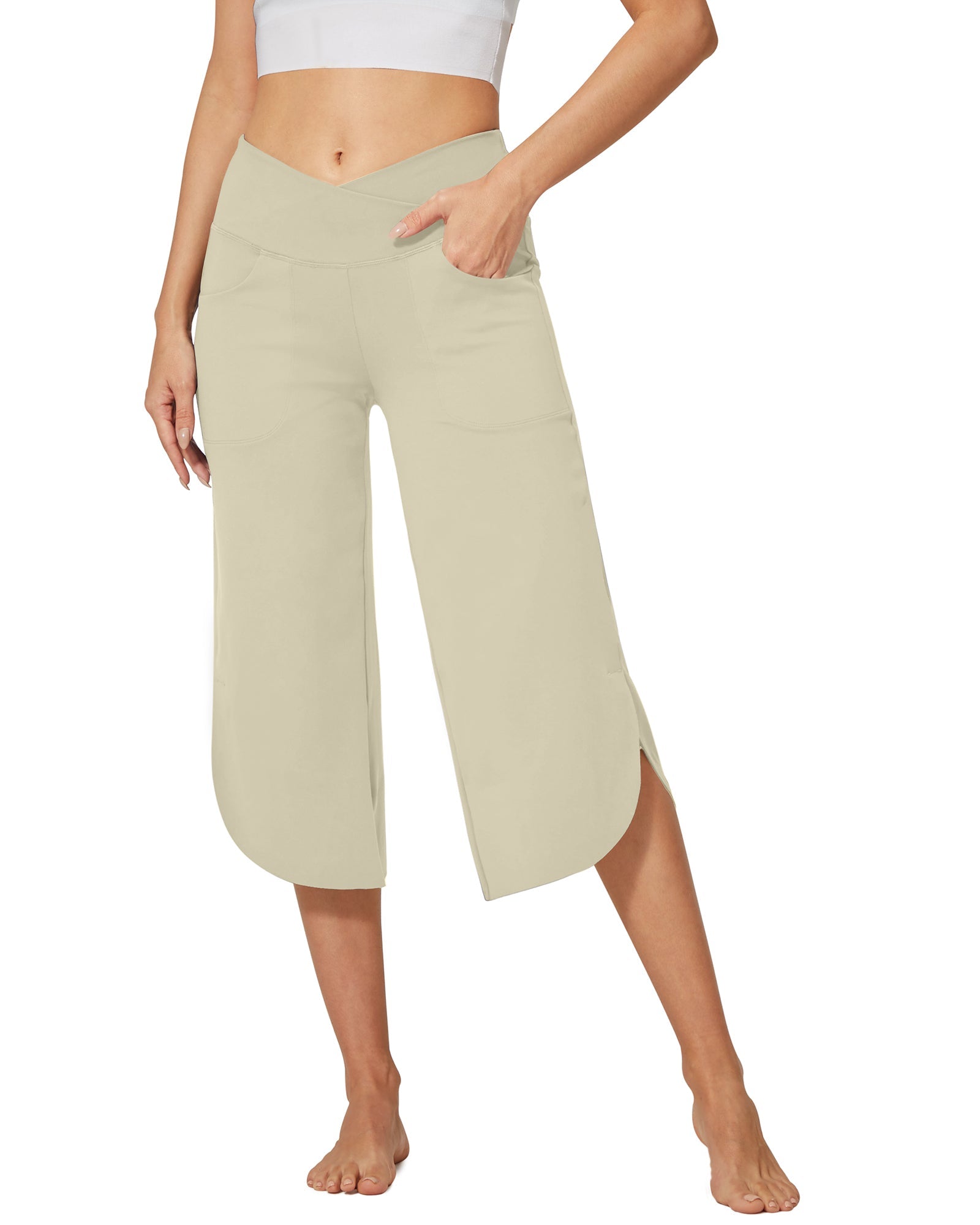 EverGoing | Women's Capri Pants with Wide Leg Design & Deep Pockets | Stylish Comfort for Everyday Wear
