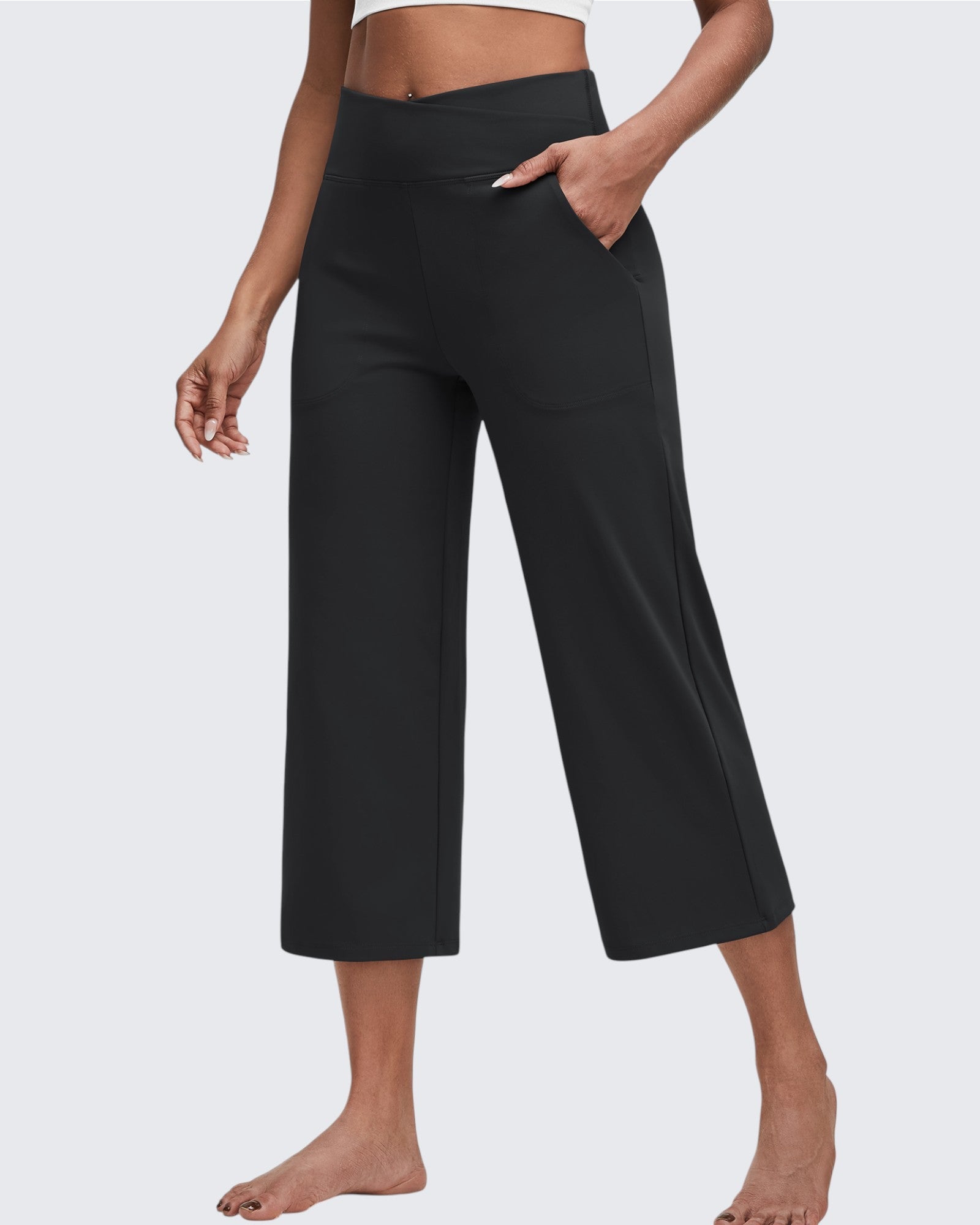 Everyday Style | Wide Leg High-Waisted Capri Pants with Flattering Fit | Perfect for Quick Errands