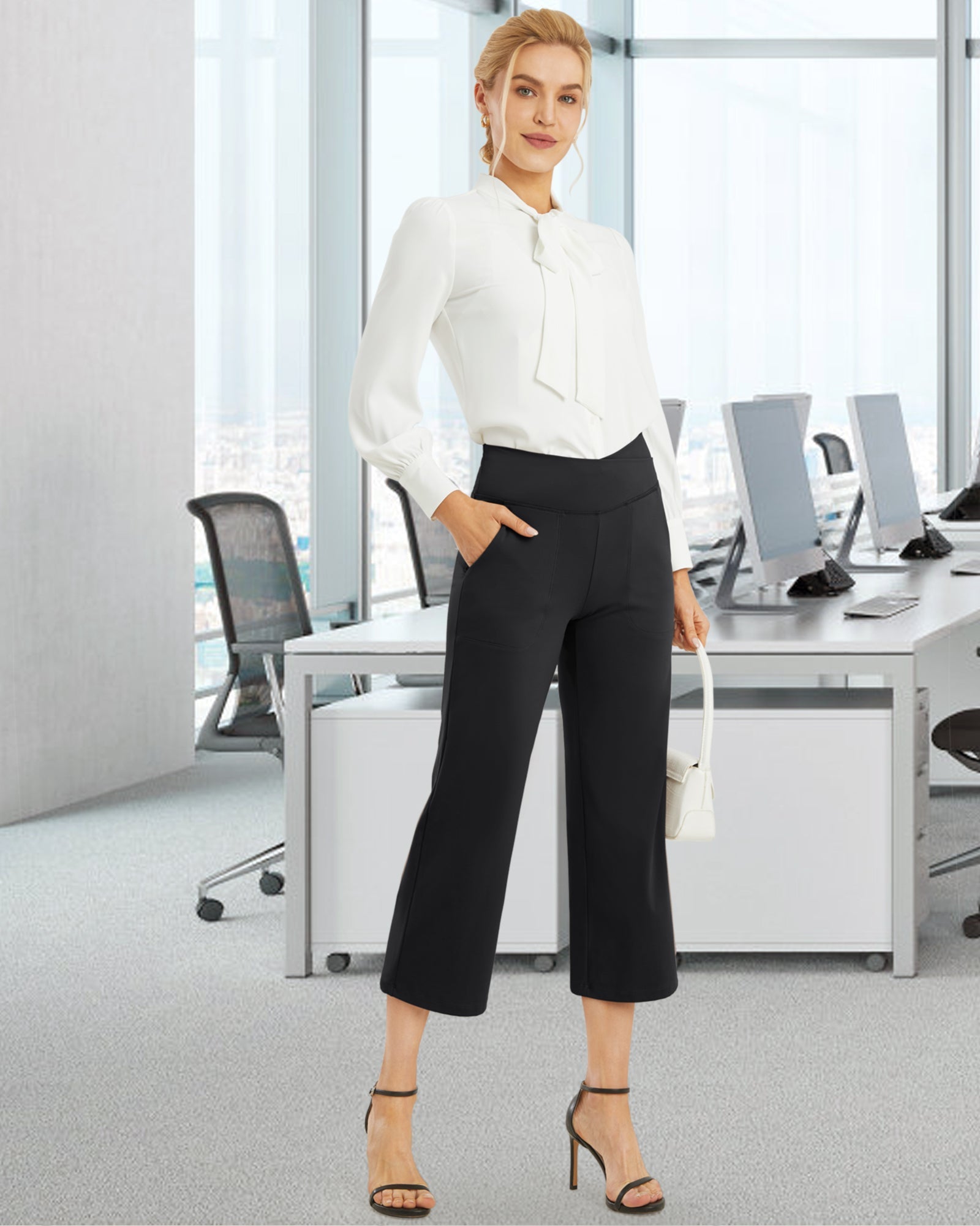 Everyday Style | Wide Leg High-Waisted Capri Pants with Flattering Fit | Perfect for Quick Errands