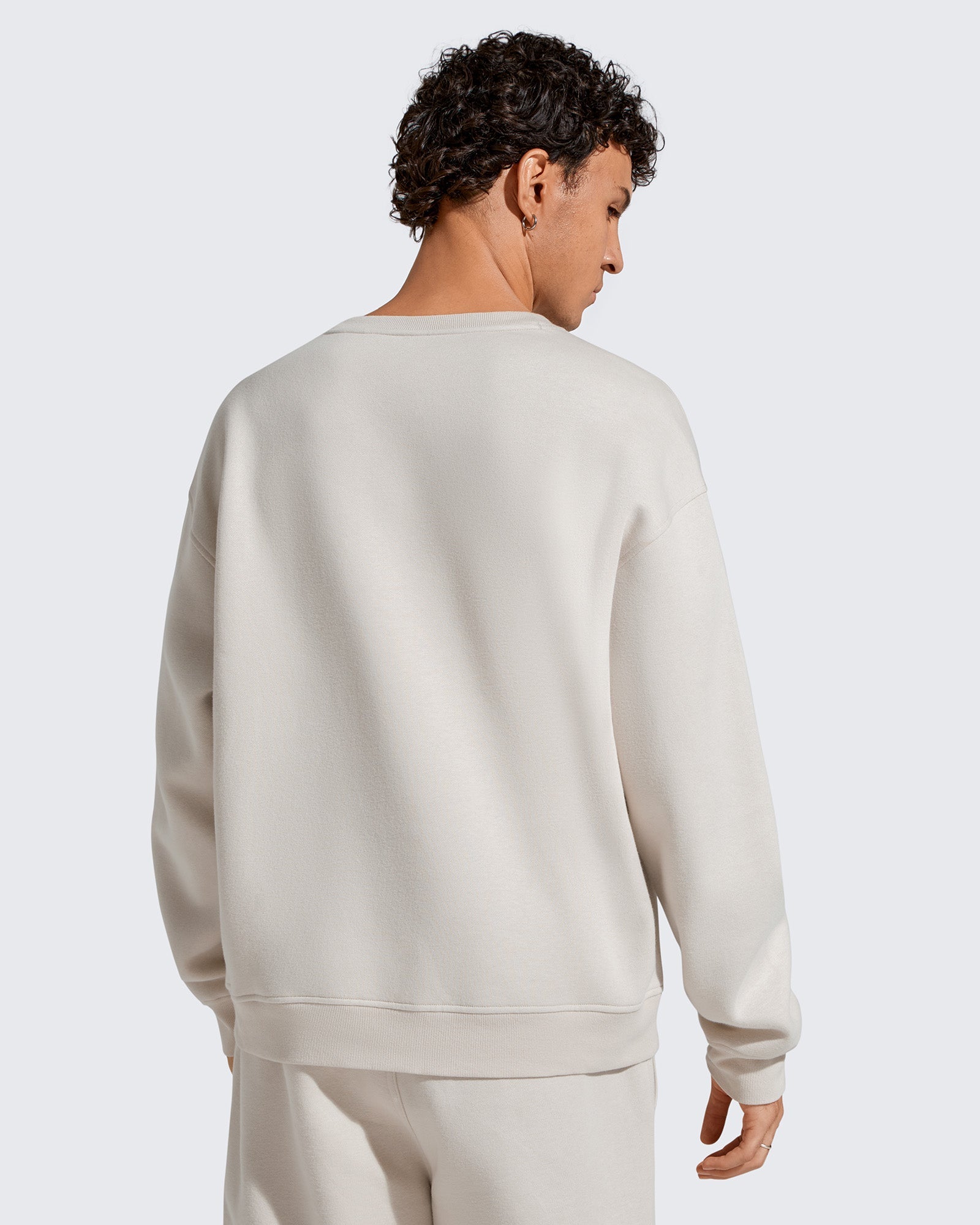 Flurrylux | Men's Cotton Fleece Lined Crewneck Pullover with Dual-Layer Design | Warmth Without Overheating