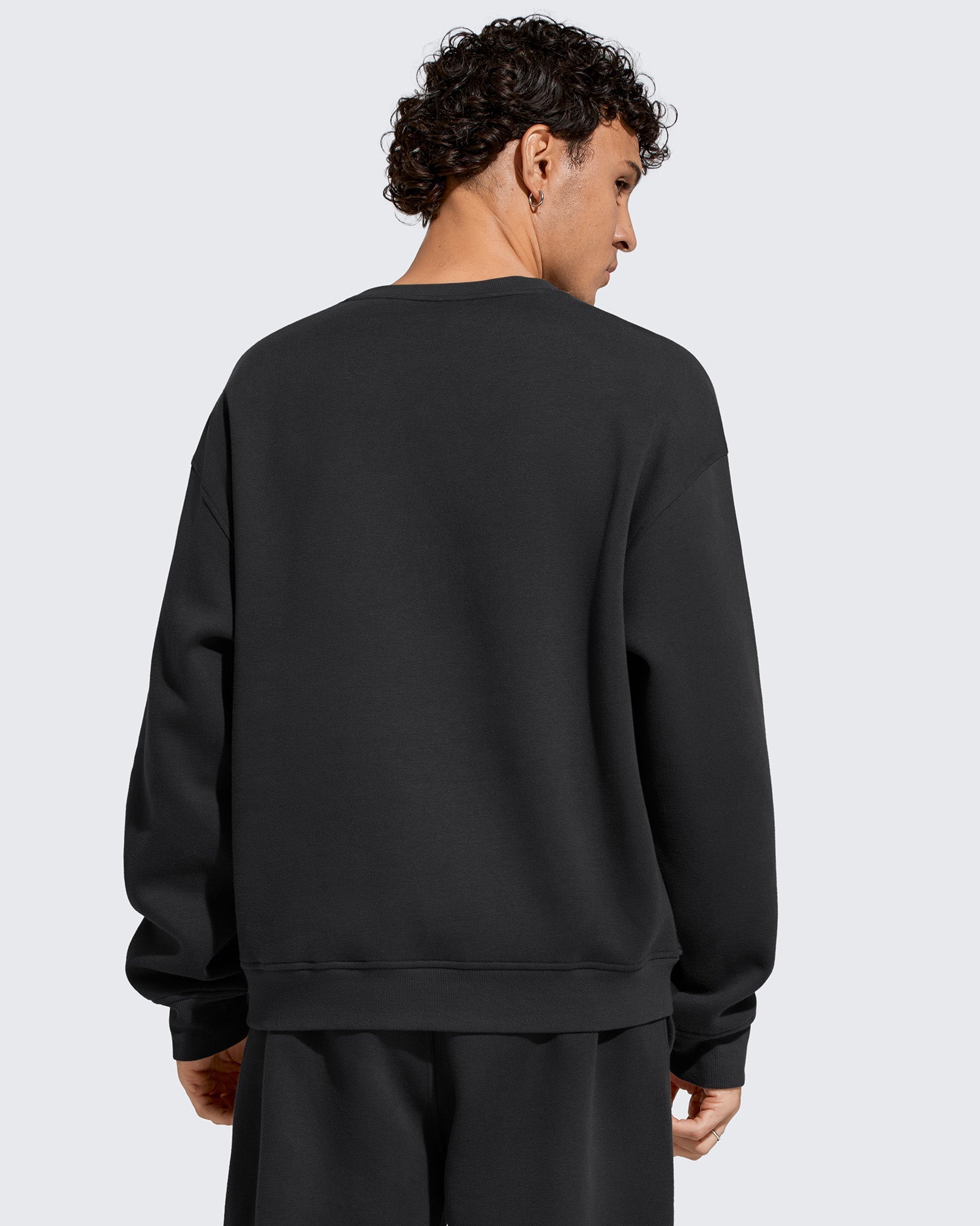 Flurrylux | Men's Cotton Fleece Lined Crewneck Pullover with Dual-Layer Design | Warmth Without Overheating