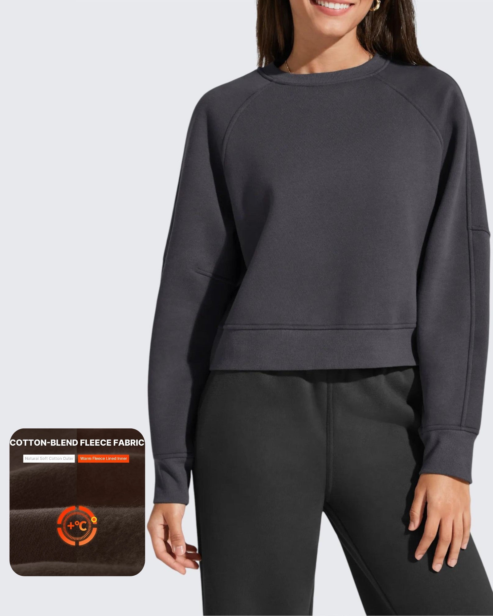 Flurrylux | Women's Cropped Fleece Sweatshirt with Soft Lining | Trendy Insulation for Ultimate Comfort