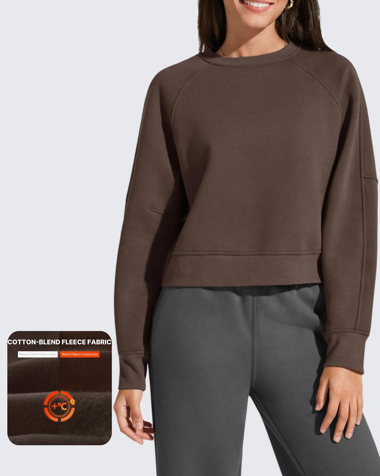 Flurrylux | Women's Cropped Fleece Sweatshirt with Soft Lining | Trendy Insulation for Ultimate Comfort
