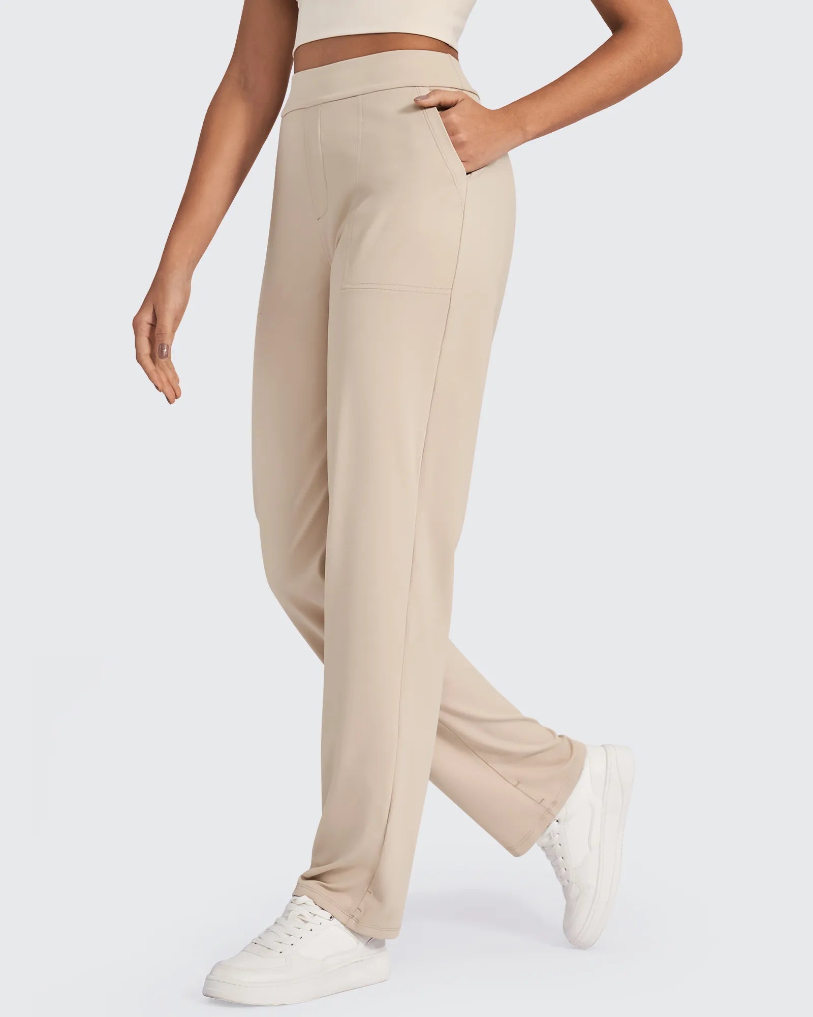 High-Waisted Dress Pants | Breathable Stretch Fabric for All-Day Comfort