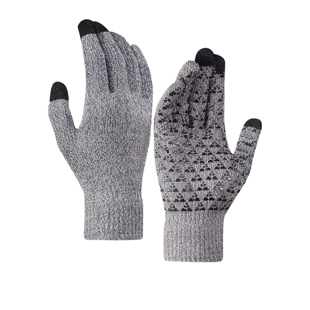 Knit Touchscreen Winter Gloves with Silicone Grip | Thermal Lining for Warmth and Comfort