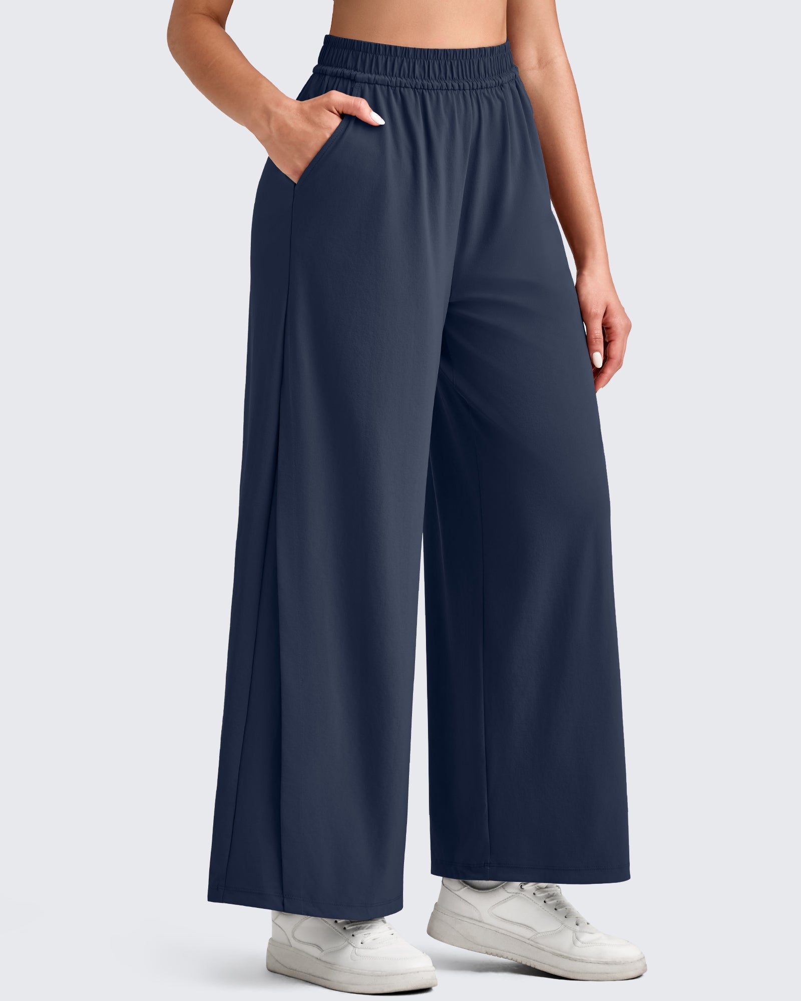 Lightweight Palazzo Pants for Women | Flowy Wide Leg Design with Pockets for Comfort