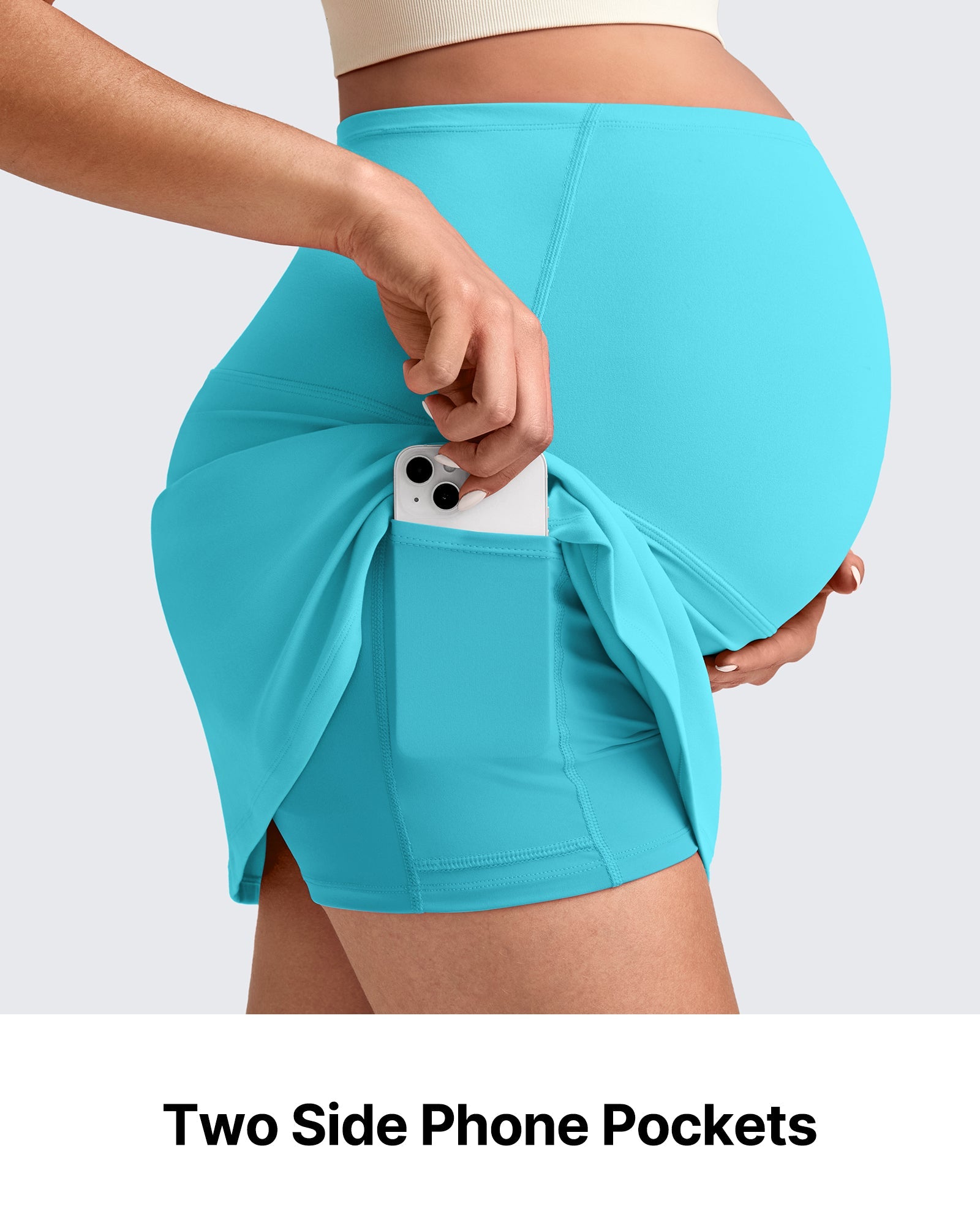 Maternity Clothes Skirts | Workout Skirt with BareFeel Inner Shorts | Comfortable Fit for Active Moms
