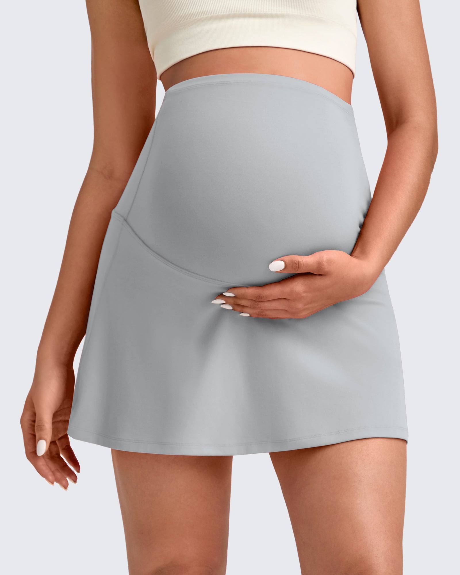 Maternity Clothes Skirts | Workout Skirt with BareFeel Inner Shorts | Comfortable Fit for Active Moms