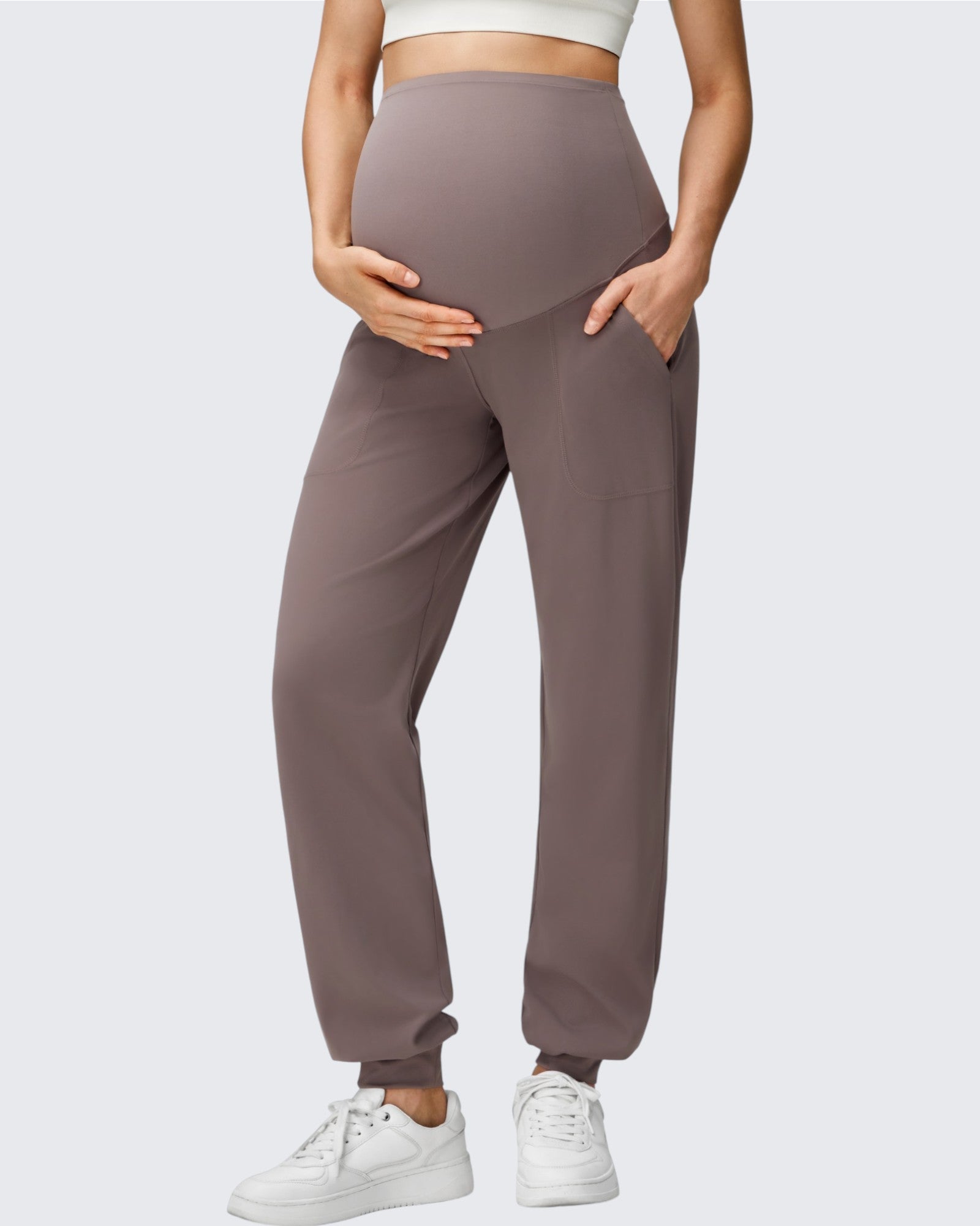 Maternity Joggers | Over-The-Belly Support Sweatpants with Stretchy Comfort | Perfect for All-Day Wear