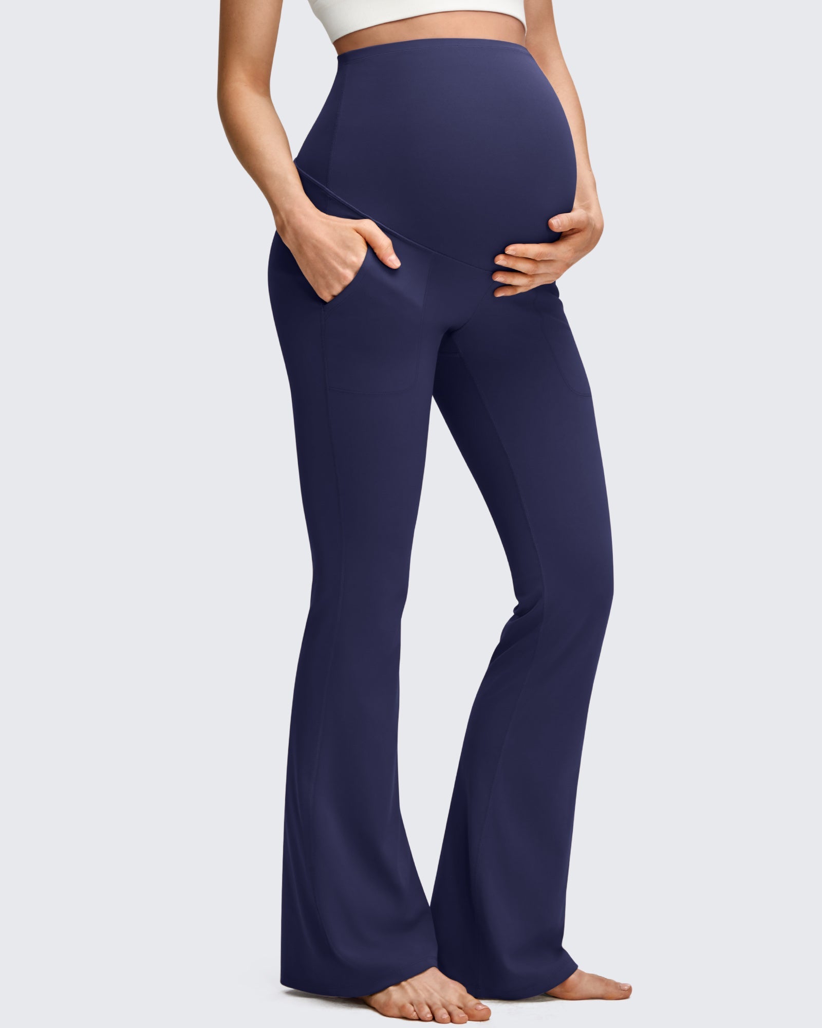 Maternity Leggings with Pockets | Soft Flare Design for Comfort and Style