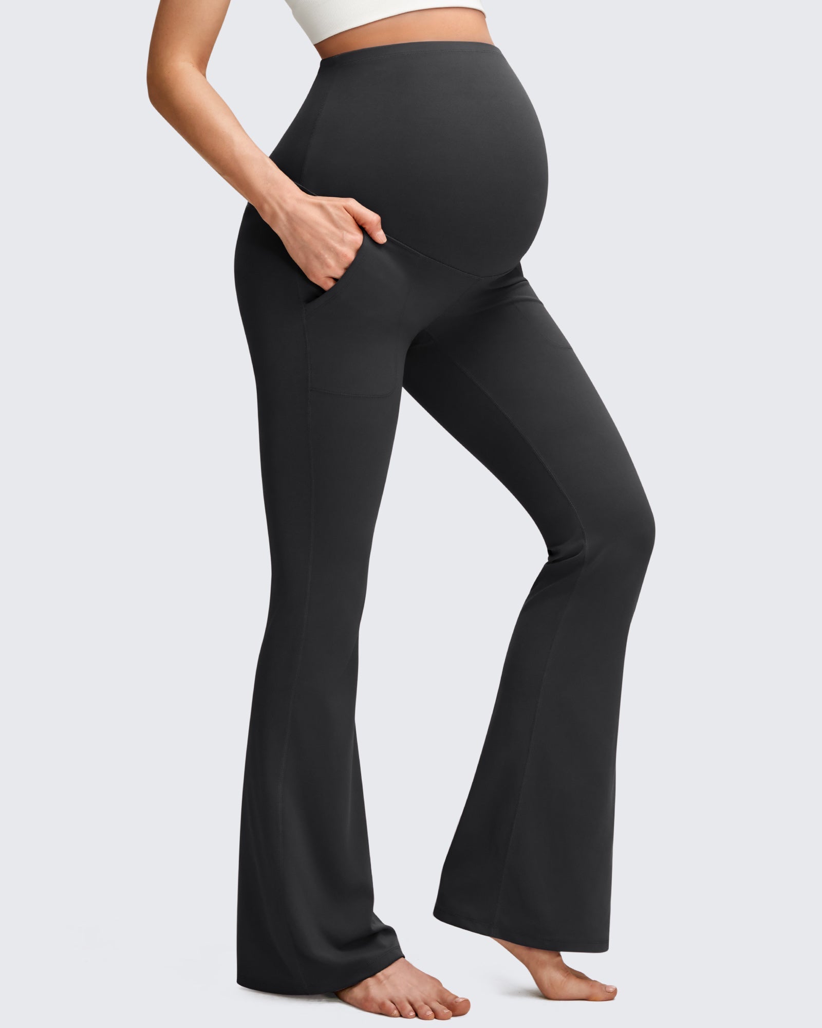 Maternity Leggings with Pockets | Soft Flare Design for Comfort and Style
