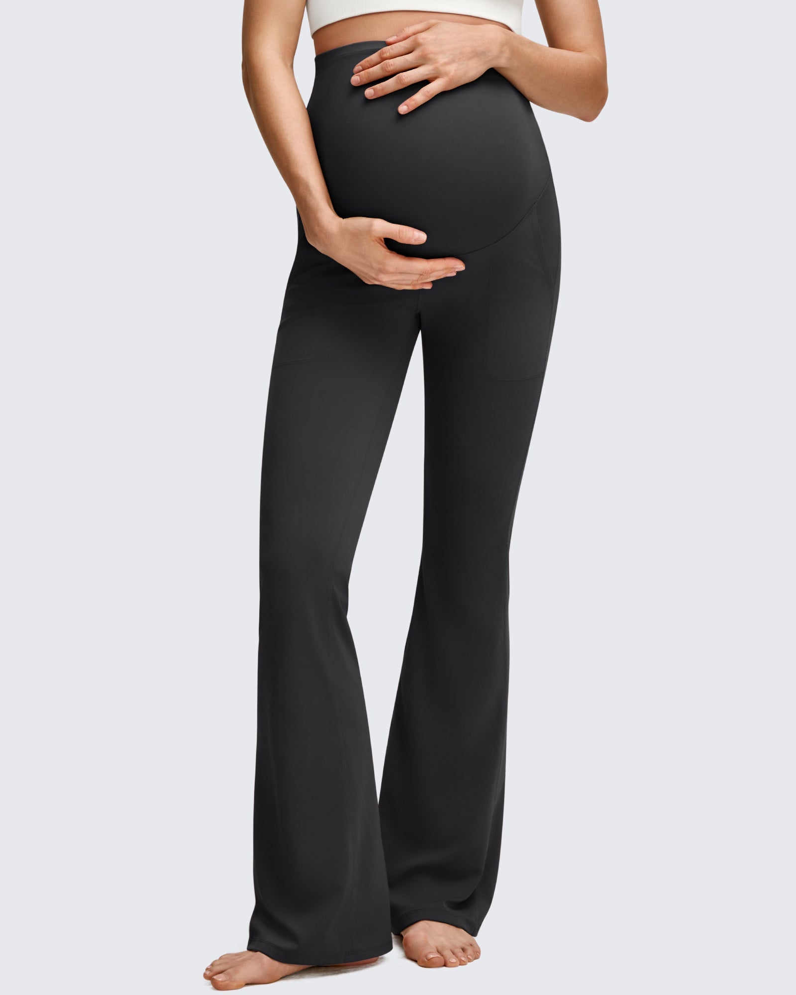 Maternity Leggings with Pockets | Soft Flare Design for Comfort and Style