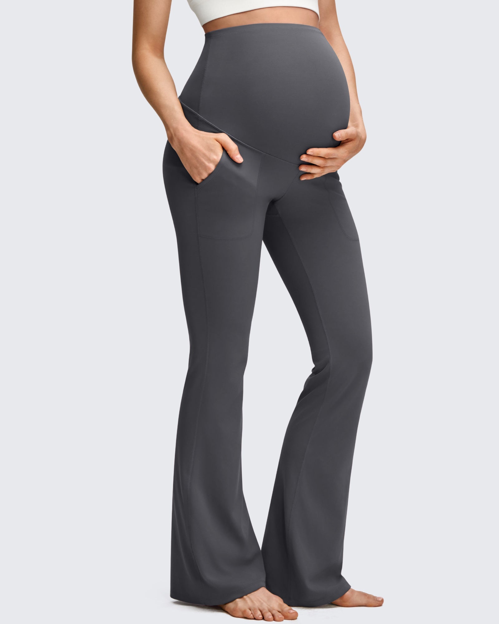 Maternity Leggings with Pockets | Soft Flare Design for Comfort and Style