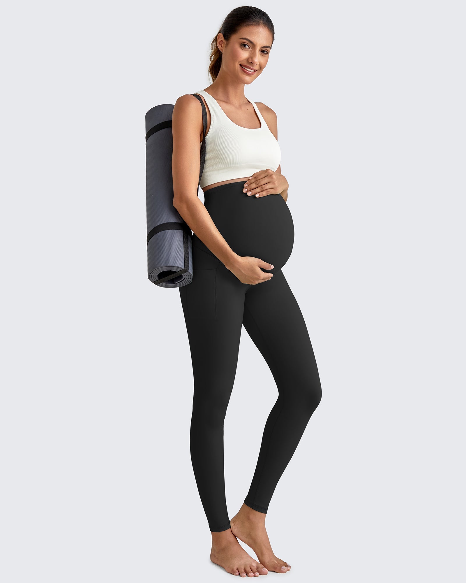 Maternity Yoga Leggings with Pockets | High Elasticity & Breathable Fabric for Comfort During Pregnancy