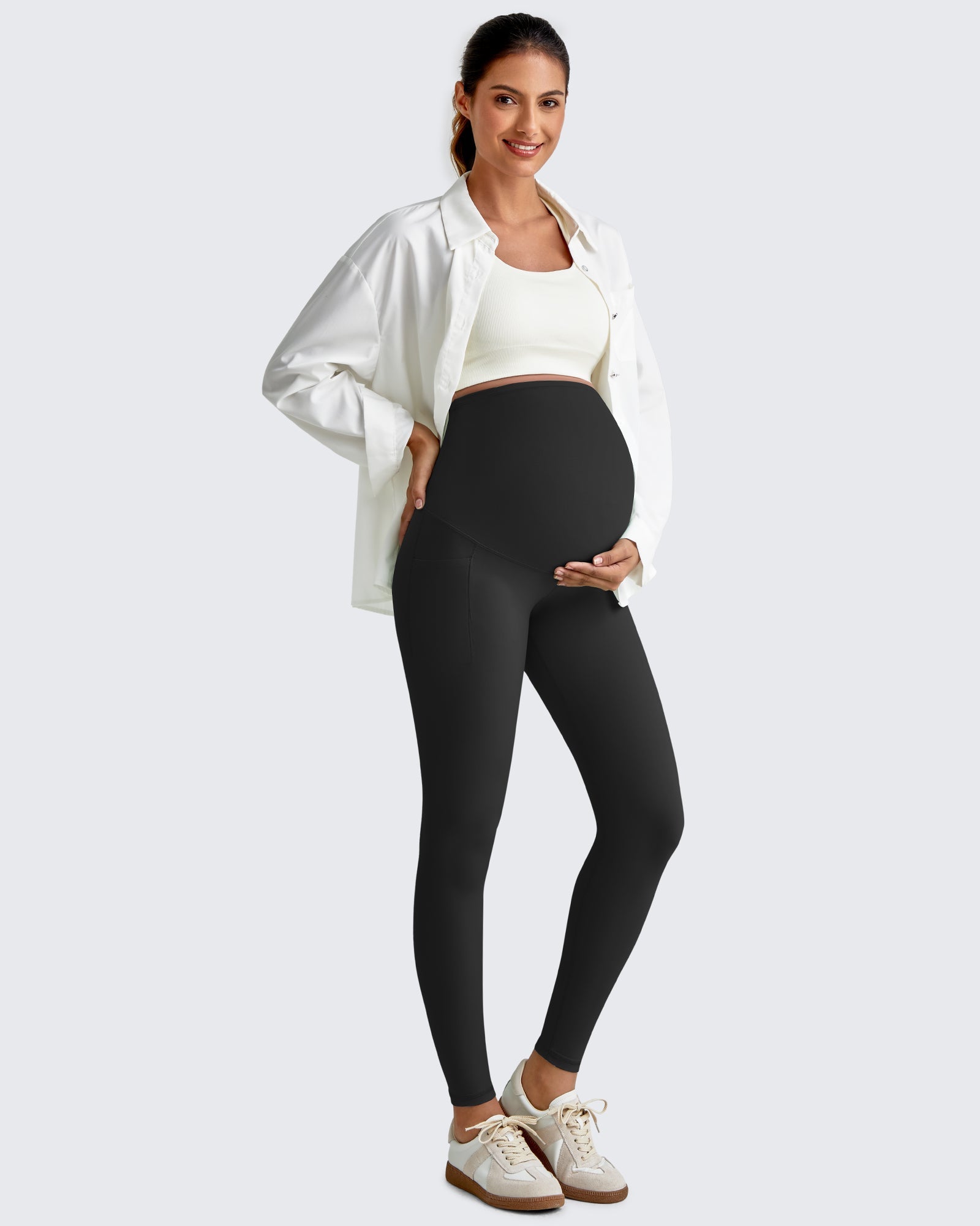 Maternity Yoga Leggings with Pockets | High Elasticity & Breathable Fabric for Comfort During Pregnancy