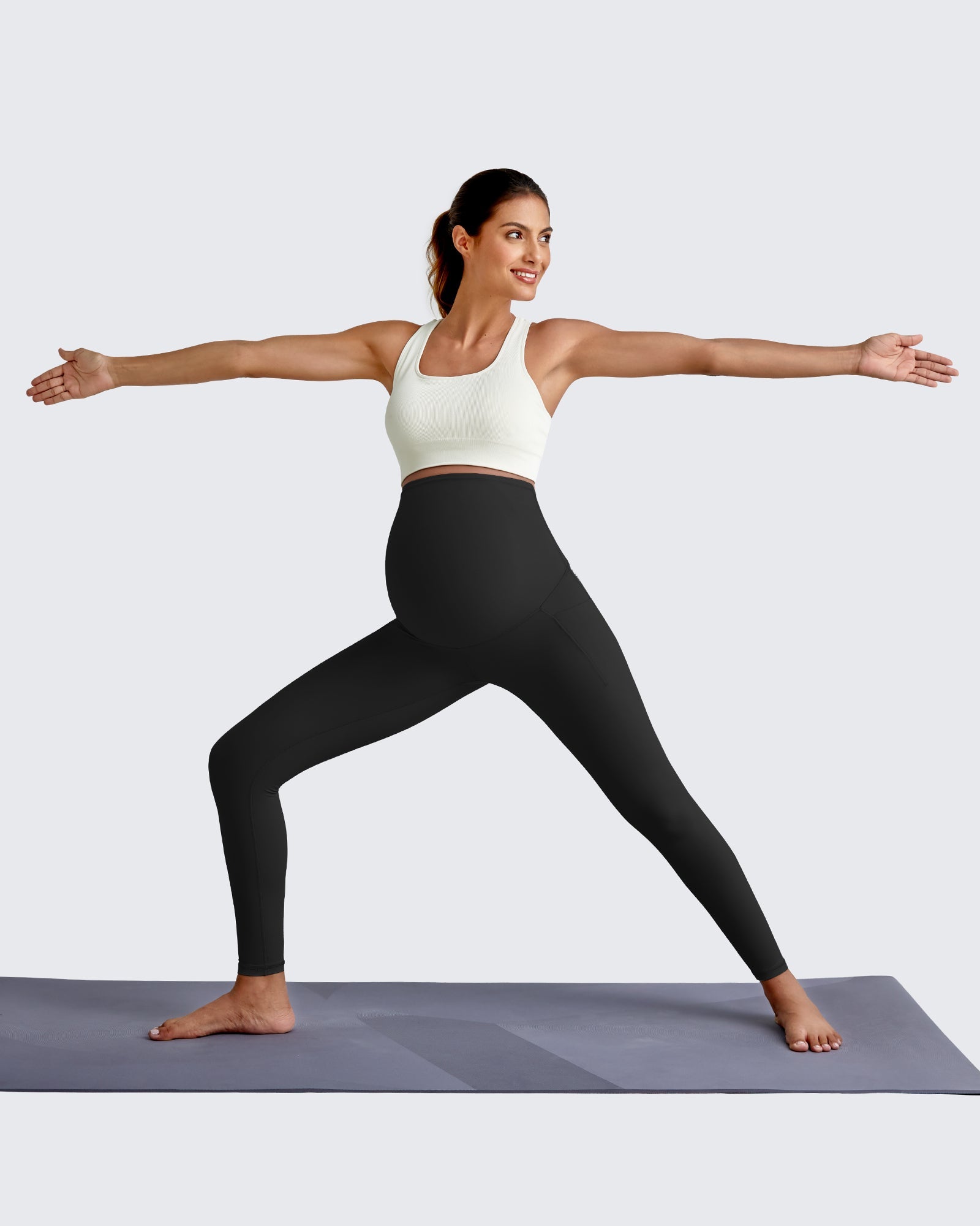 Maternity Yoga Leggings with Pockets | High Elasticity & Breathable Fabric for Comfort During Pregnancy